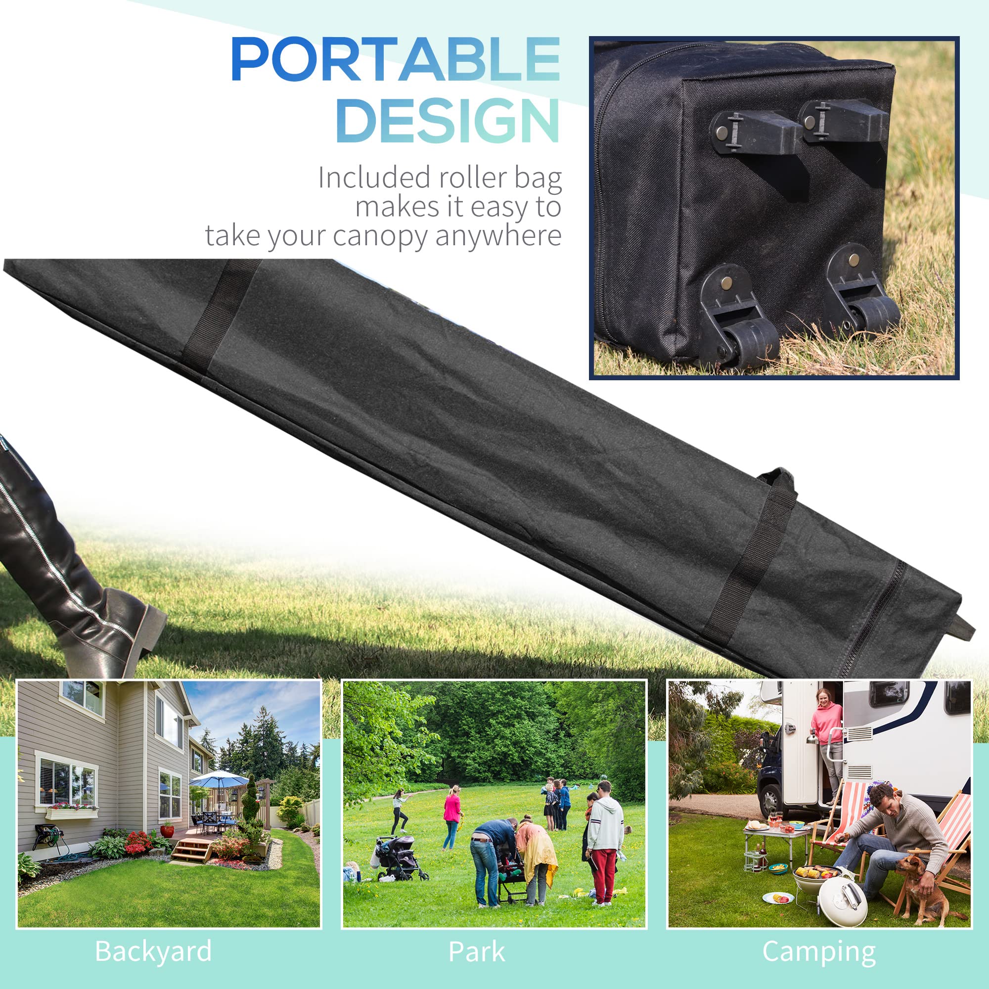 Outsunny 10x10 Feet Pop Up Canopy Tent with Removable Sidewall - Commercial Instant Sun Shelter for Outdoor Events, Parties, Camping & Beach - Includes Wheeled Carry Bag (Beige) | Perfect for Backyard BBQs, Farmers Markets & Tailgating