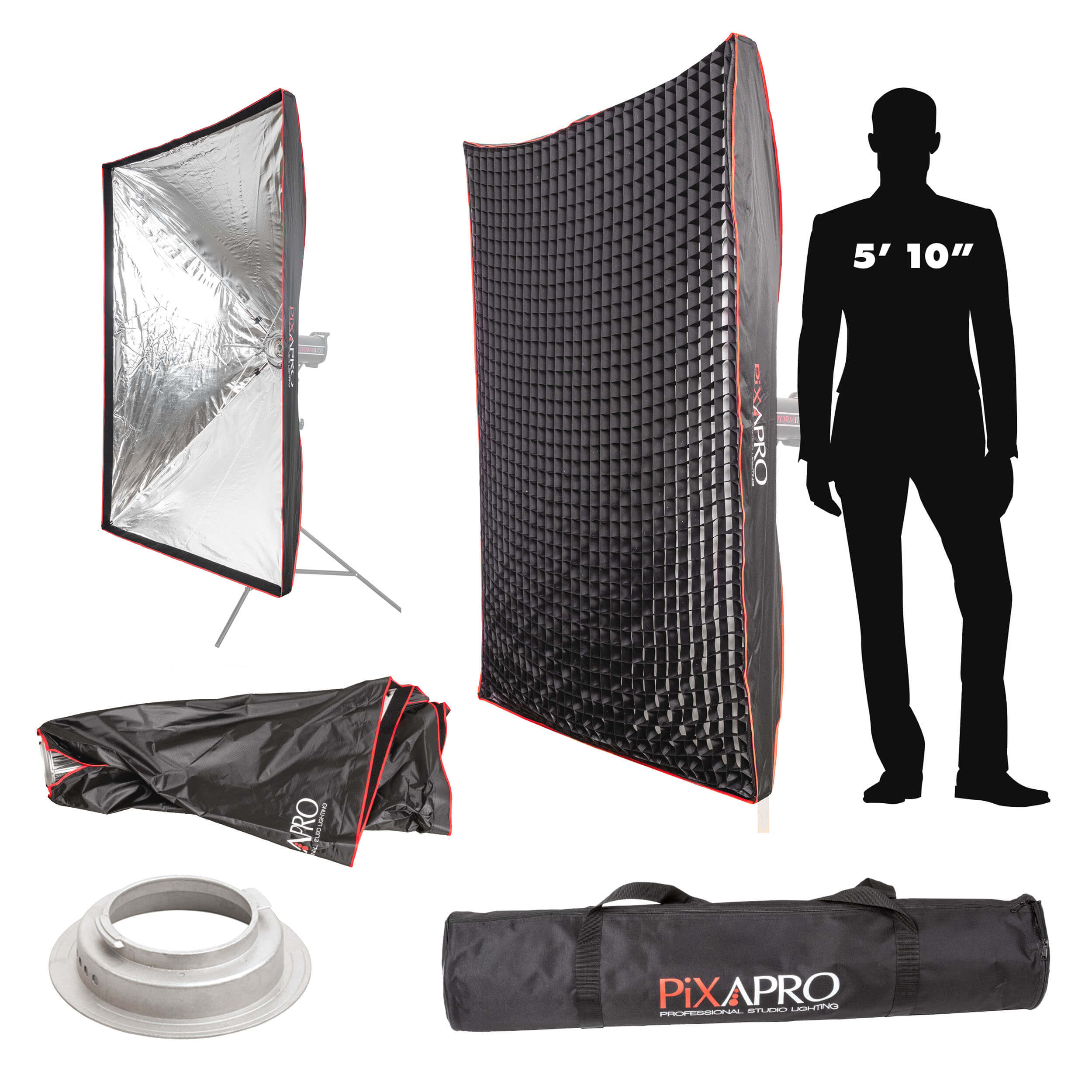 120x180cm Large Rectangular Quick Set Up Softbox with 4cm Grid - Professional Photography Lighting for Studio, Portrait, and Product Shoots