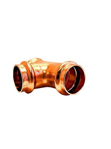 1 Inch Press Copper Tee Fitting - Press x Press x Press - 1'' Copper Pipe Connector for Plumbing Supply - Ideal for Water, Gas, and HVAC Systems