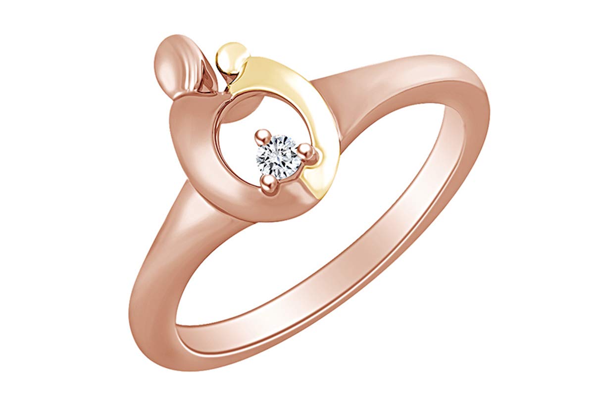 Round White Natural Diamond Accent Mother & Child Two-Tone Fashion Ring - Perfect Gift for Mother's Day, Birthday & Special Occasions