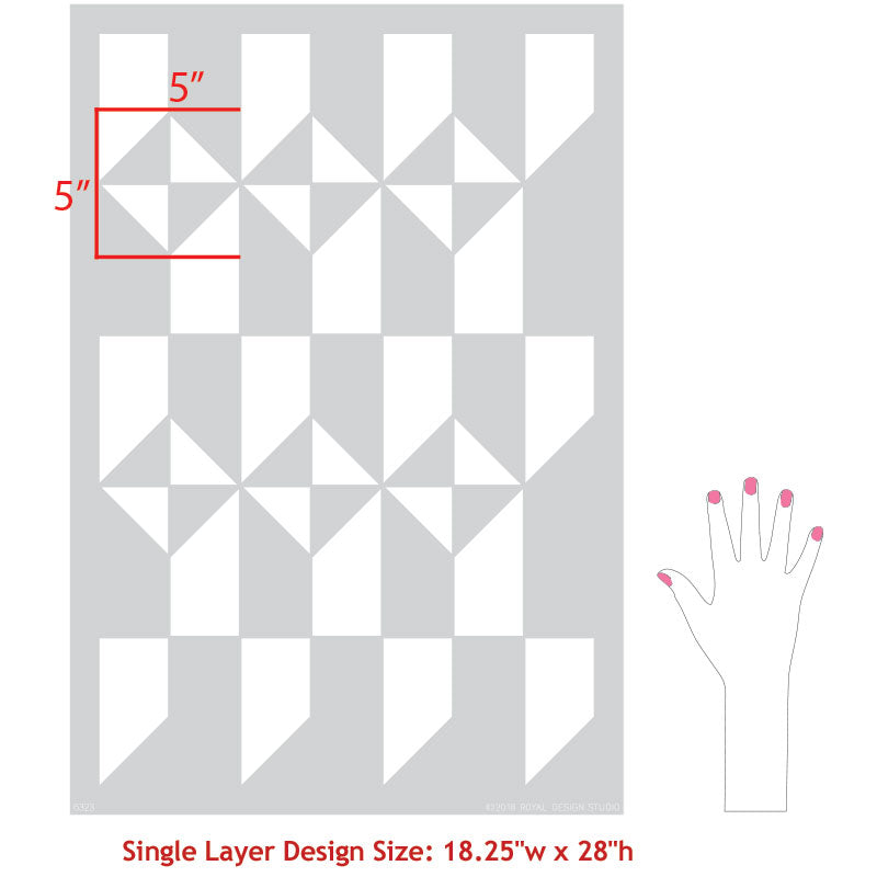 Calypso Tiles Allover Stencil - DIY Home Decor, Wall & Floor Tile Patterns - Perfect for Bathroom, Kitchen & Backsplash Designs