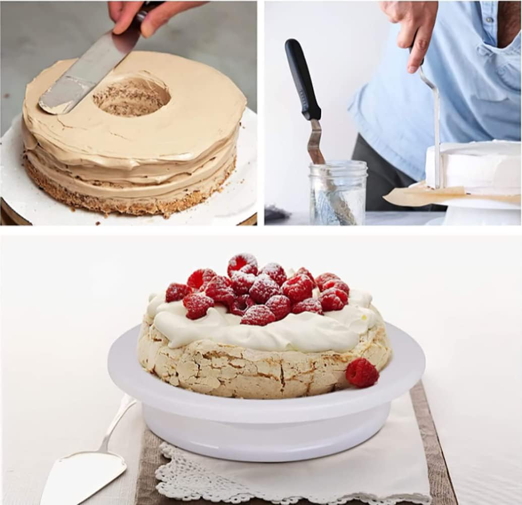 11 Inch Rotating Cake Turntable Stand - Smooth Spinning Cake Decorating Turntable for Baking, Frosting & Decorating Cakes, Cupcakes & Cookies - Durable Black Cake Spinner for Home Bakers & Professional Chefs (Perfect for Birthday Cakes, Wedding Desserts & Baking Classes)
