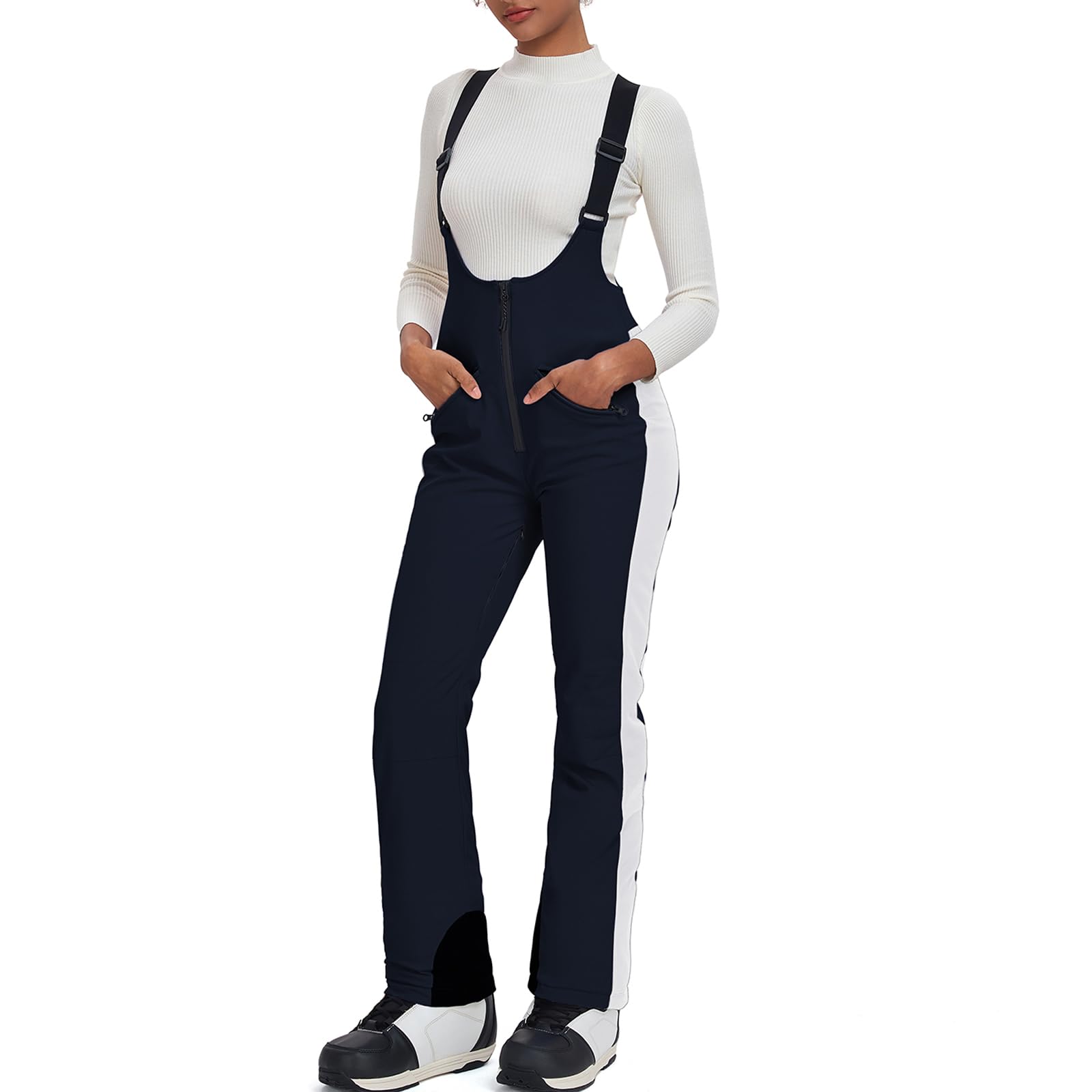 GS SNOWING Women's Insulated Waterproof Snow Bibs - Windproof Winter Ski Pants for Snowboarding & Outdoor Activities - Perfect for Skiing, Snowboarding & Cold Weather Adventures