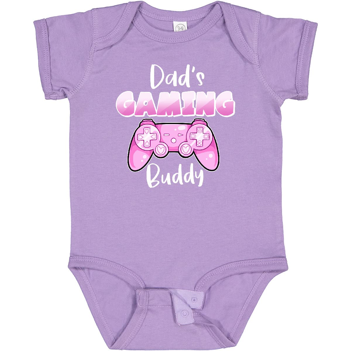 Inktastic Dad's Gaming Buddy - Pink Controller Baby Bodysuit | Cute Gamer Onesie for Newborns & Infants | Perfect Gift for Gaming Dads & Baby Showers