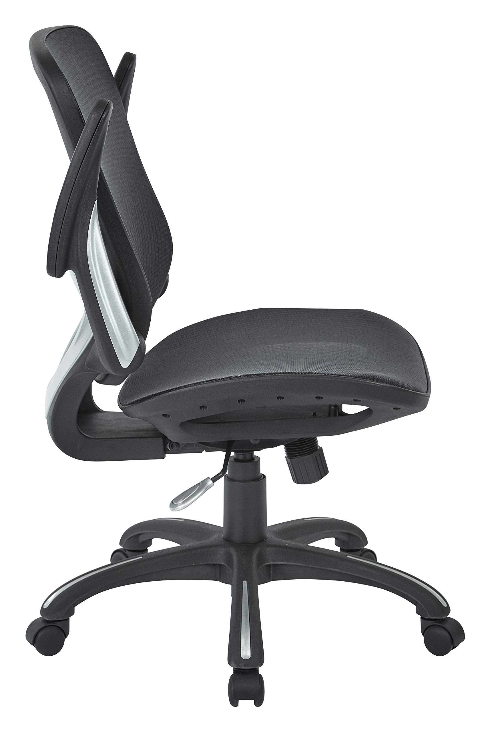 Office Star Riley Ventilated Mesh Office Chair - Ergonomic Manager's Desk Chair with Breathable Seat & Back Support, Black Base - Perfect for Home Office, Gaming & Workspaces