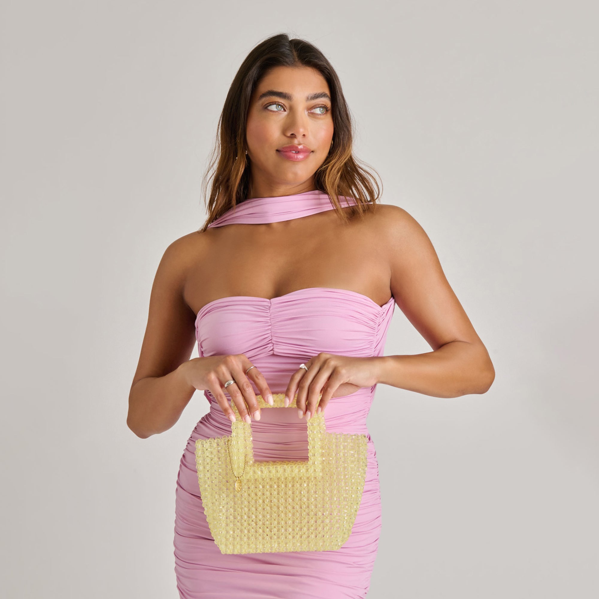 Marel Handbag Lime Beaded - Stylish Women's Crossbody Bag for Casual Outings, Parties & Everyday Use