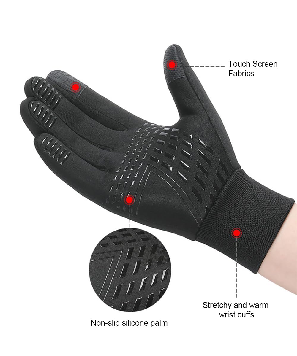 Men's & Women's Running Gloves - Black Small Size | Touchscreen Compatible Winter Workout Gloves for Jogging, Hiking & Outdoor Activities