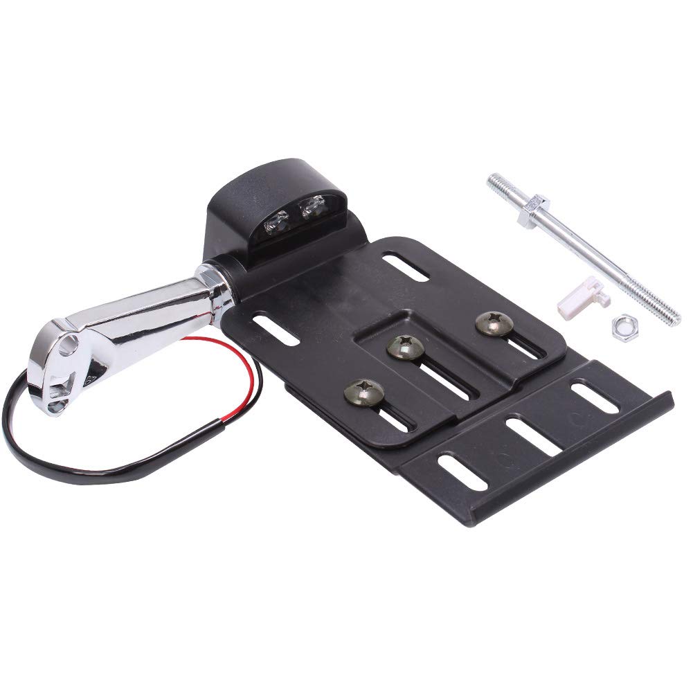 LED Motorcycle License Plate Frame with Side Mount - Universal Fit for Harley Sportster XL1200 XL883L - Durable Aluminum Alloy for Night Riding & Custom Bike Builds