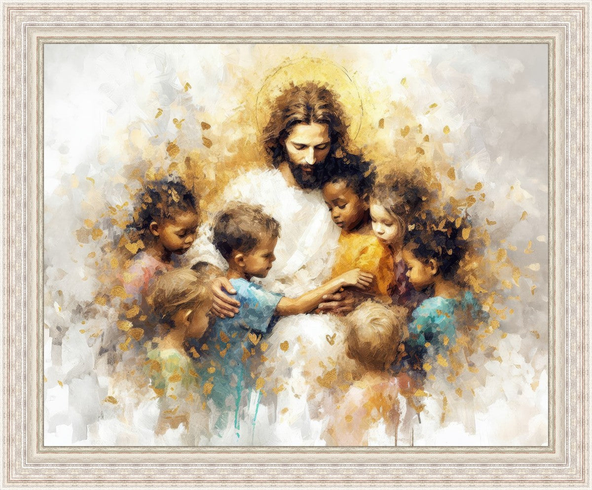 Become Like Little Children - Inspirational Large Wall Art Decor for Nursery, Kids Room & Sunday School - Perfect Christian Gift for Baptism & Baby Showers