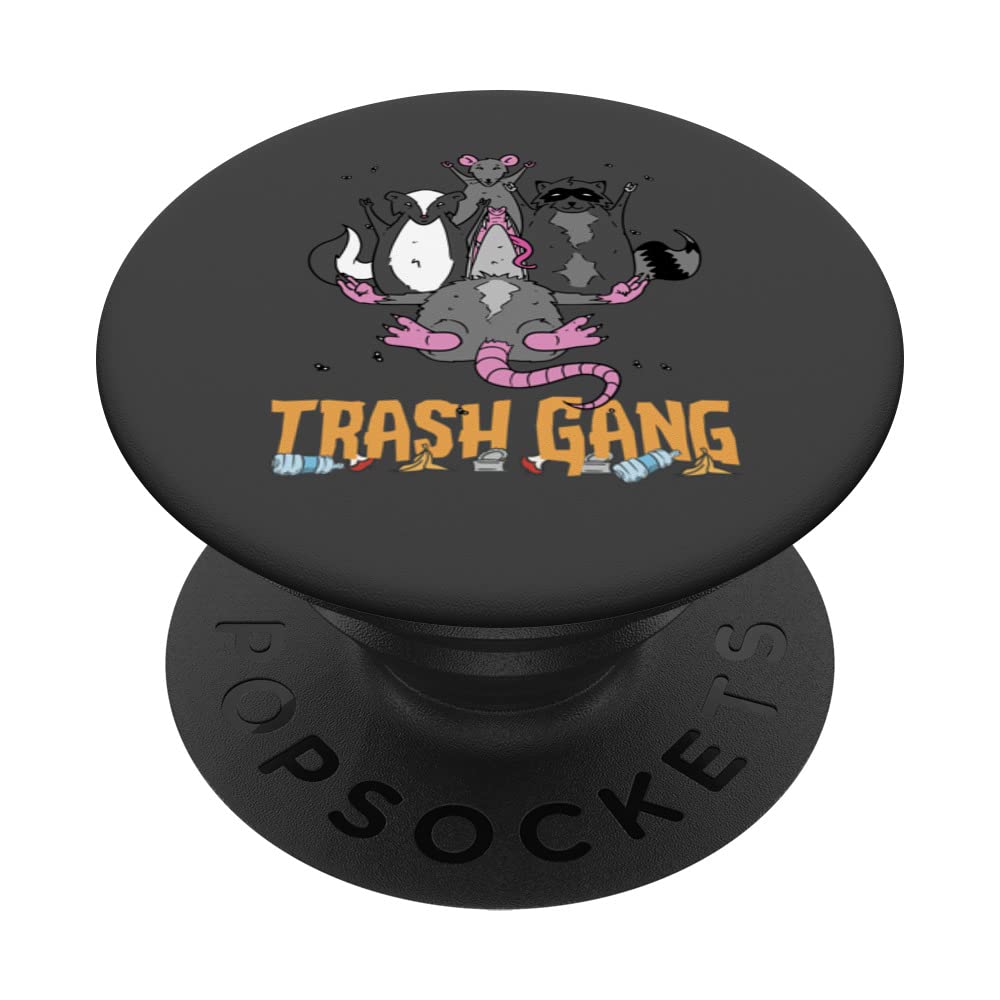 Funny Garbage Gang Animal PopSockets - Swappable PopGrip with Opossum, Raccoon, Rat & Skunk Designs for Phone & Tablet Accessories | Perfect for Trash Lovers, Wildlife Enthusiasts & Unique Gift Ideas