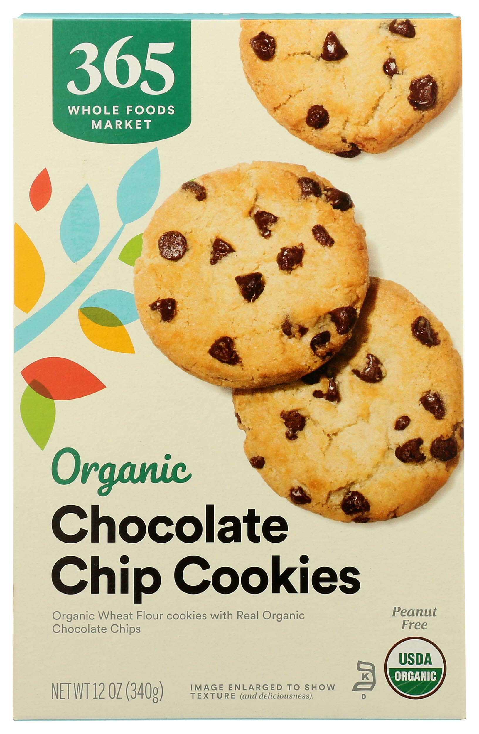 365 by Whole Foods Market Organic Chocolate Chip Cookies, 12oz - Delicious Gluten-Free Snacks for Kids Lunch Box, Office Treats & Vegan Desserts