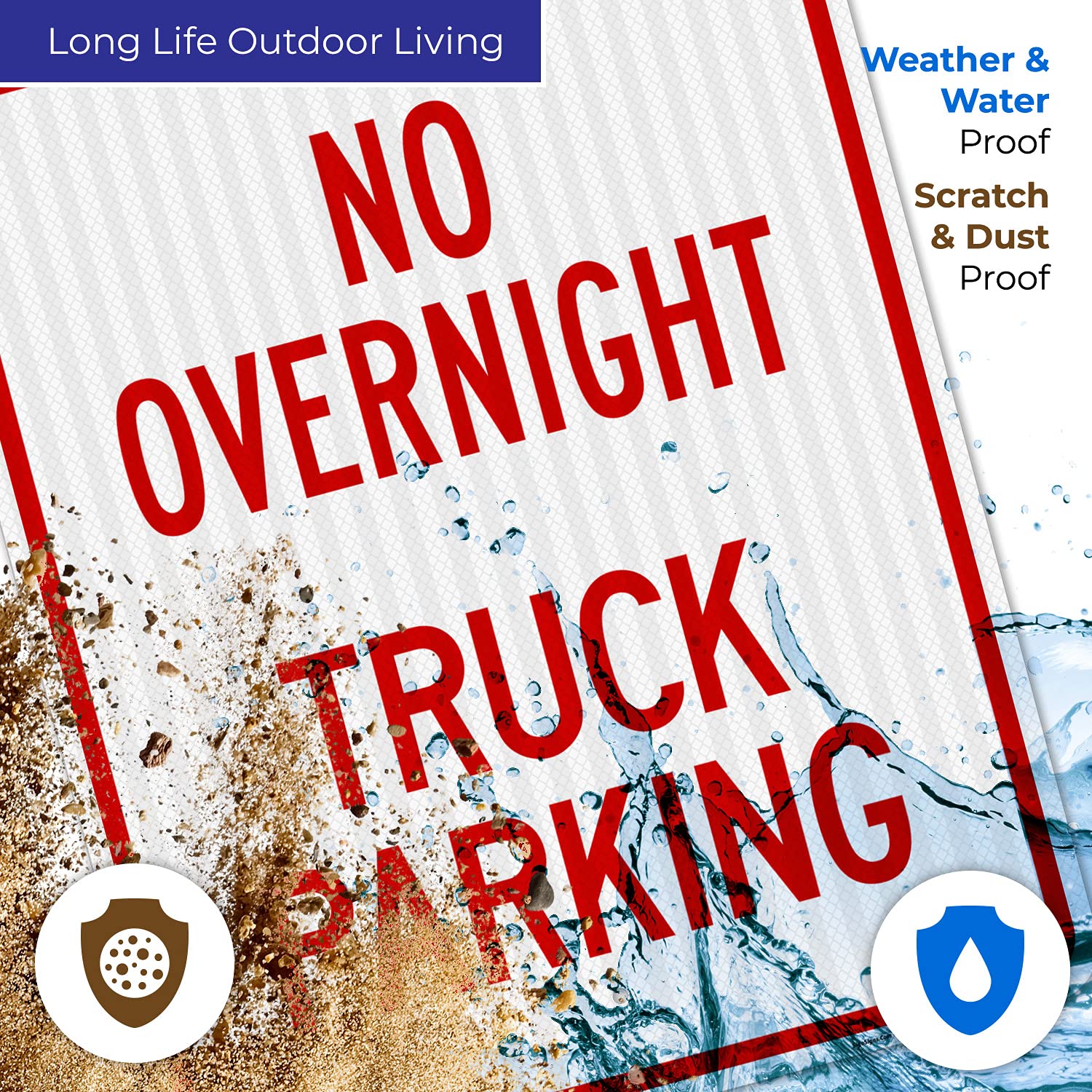 No Overnight Truck Parking Sign - 24x30 Inches, 3M EGP Reflective .080 Aluminum, Fade Resistant, Made in USA - Ideal for Truck Stops, Warehouses & Parking Enforcement Areas