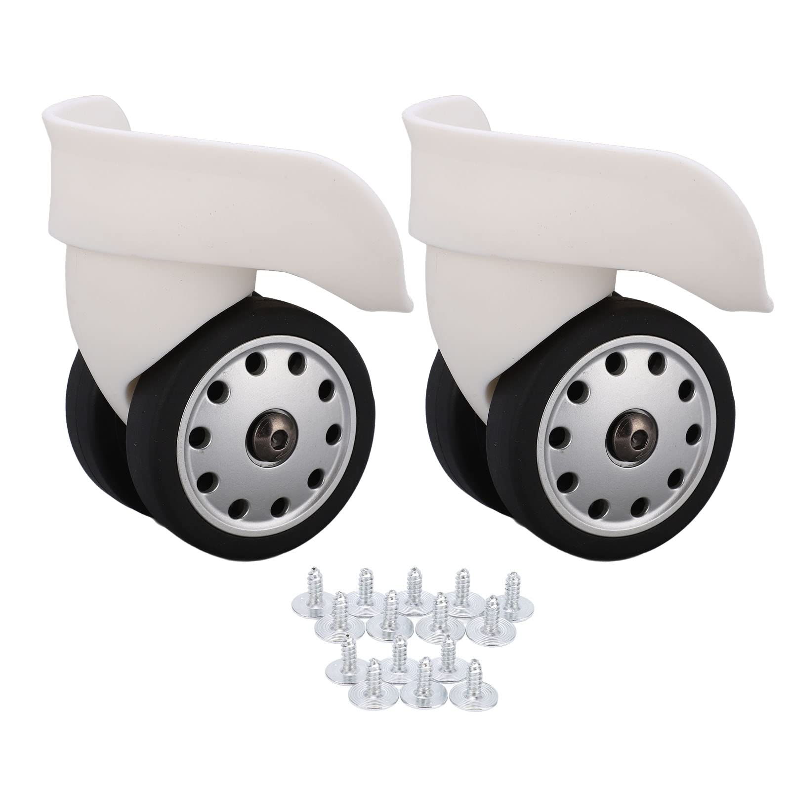 Large Size Silent Porous Suitcase Replacement Wheels - Durable & Wear-Resistant Trolley Luggage Casters for Easy Installation | Perfect for Travel Bags, Business Trips & Airport Use