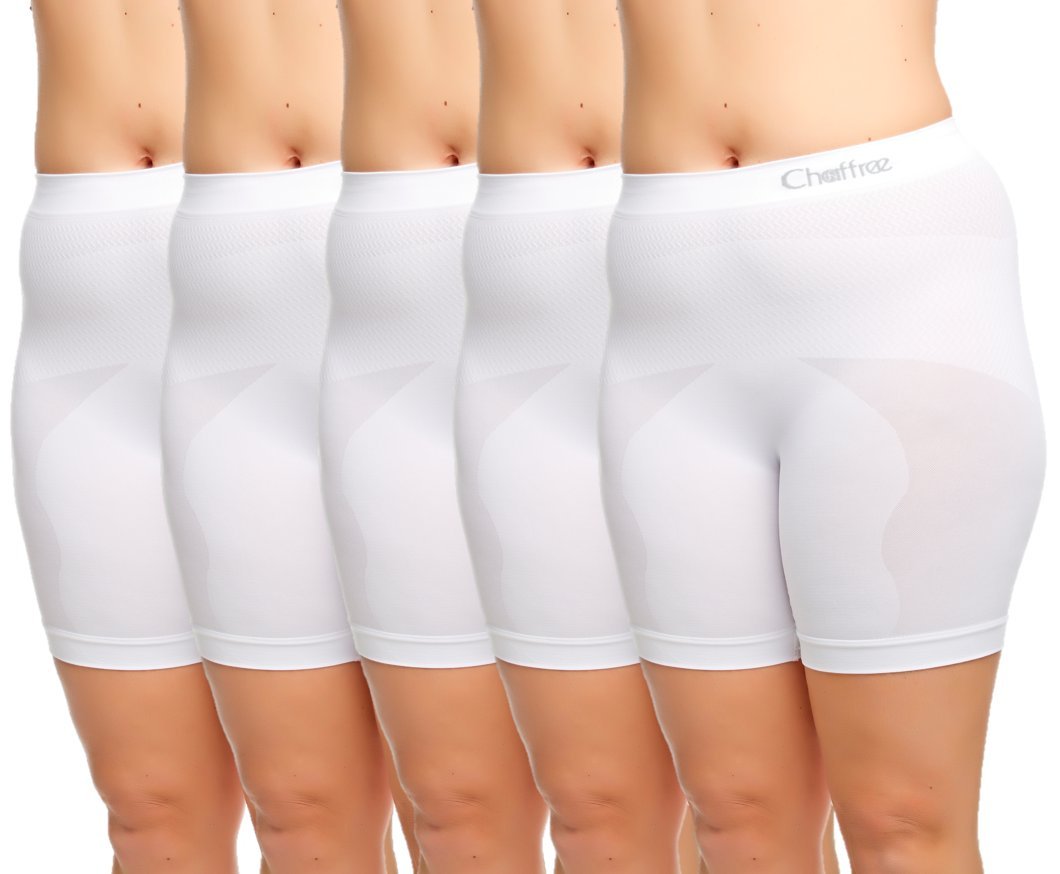 Women's Anti-Chafing Underwear - Plus Size Long Leg Panties 5 Pack | Soft Breathable Cotton Briefs for Thigh Protection & Comfort | Perfect for Workout, Travel & Everyday Wear