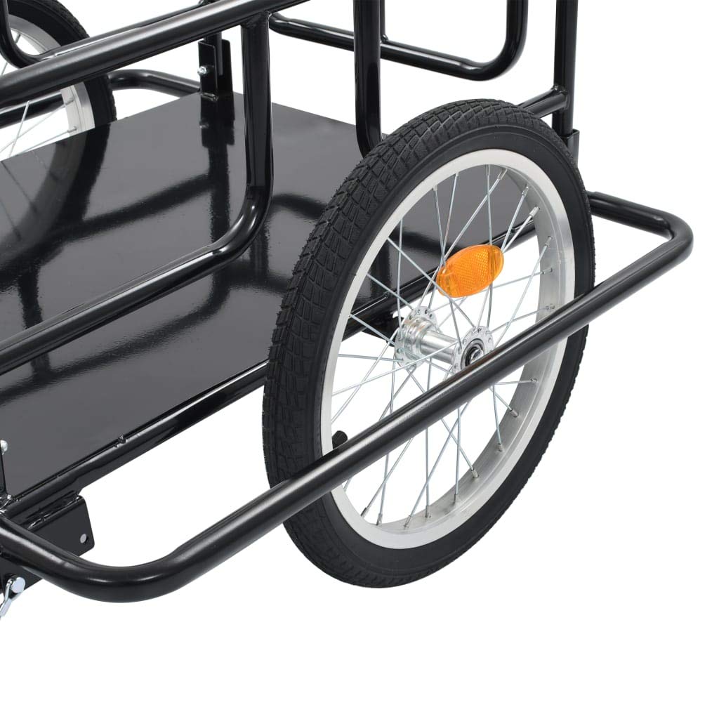 Heavy Duty Bike Cargo Trailer - 110 lb Capacity Steel Bicycle Hauler for Luggage, Groceries, Tools & Plants | Perfect for Urban Commuting, Camping Trips & Farmers Market Runs