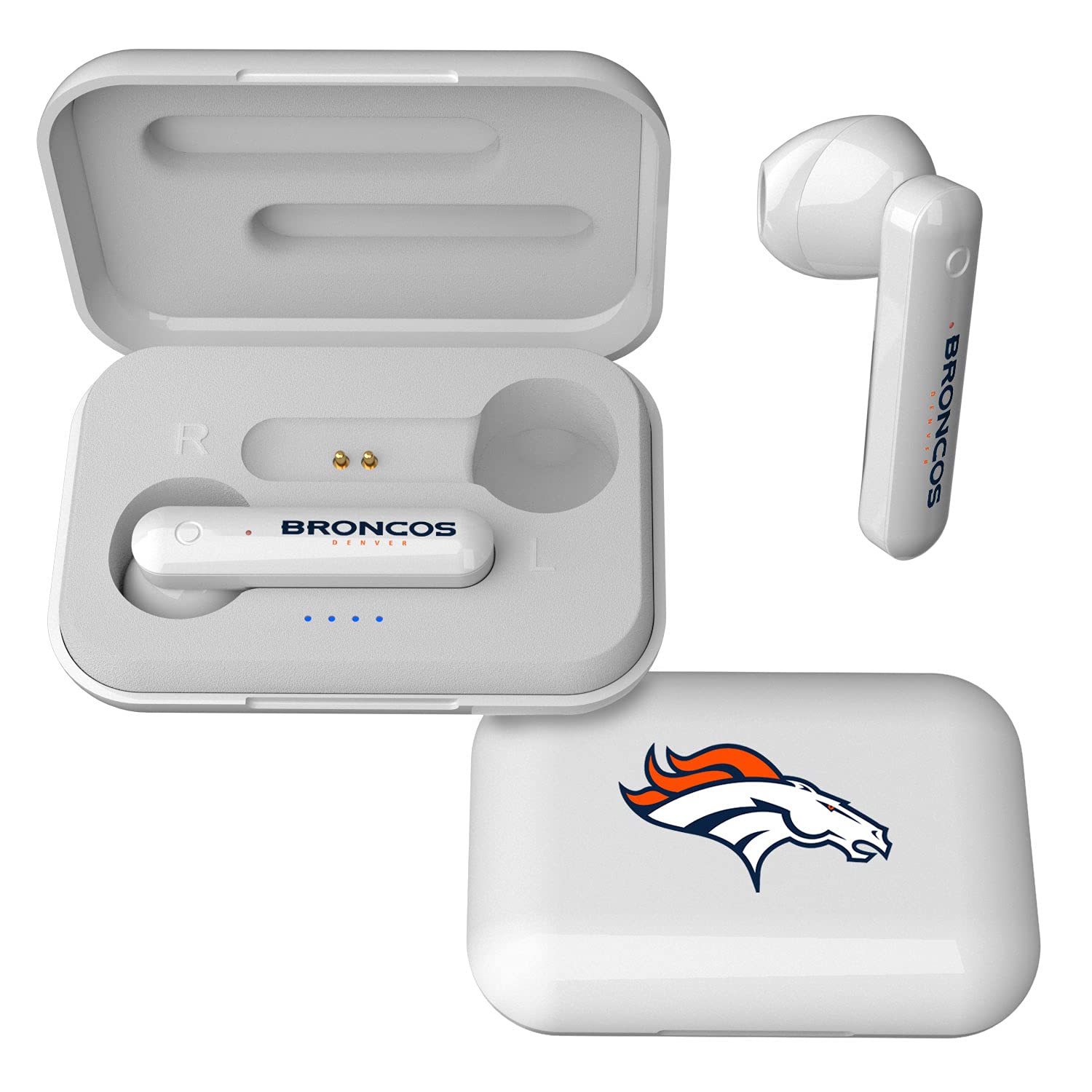 NFL Wireless TWS Earbuds with Team Insignia - Bluetooth 5.0 Stereo Headphones for Sports, Workouts & Game Day - Perfect for Football Fans & Active Lifestyles