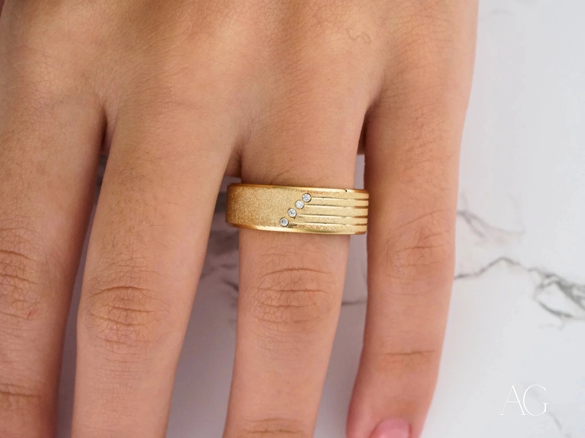 Celestial Path Wedding Band Ring for Women - Elegant 14K Gold or Sterling Silver Bridal Jewelry - Perfect for Engagement, Anniversary, and Romantic Occasions