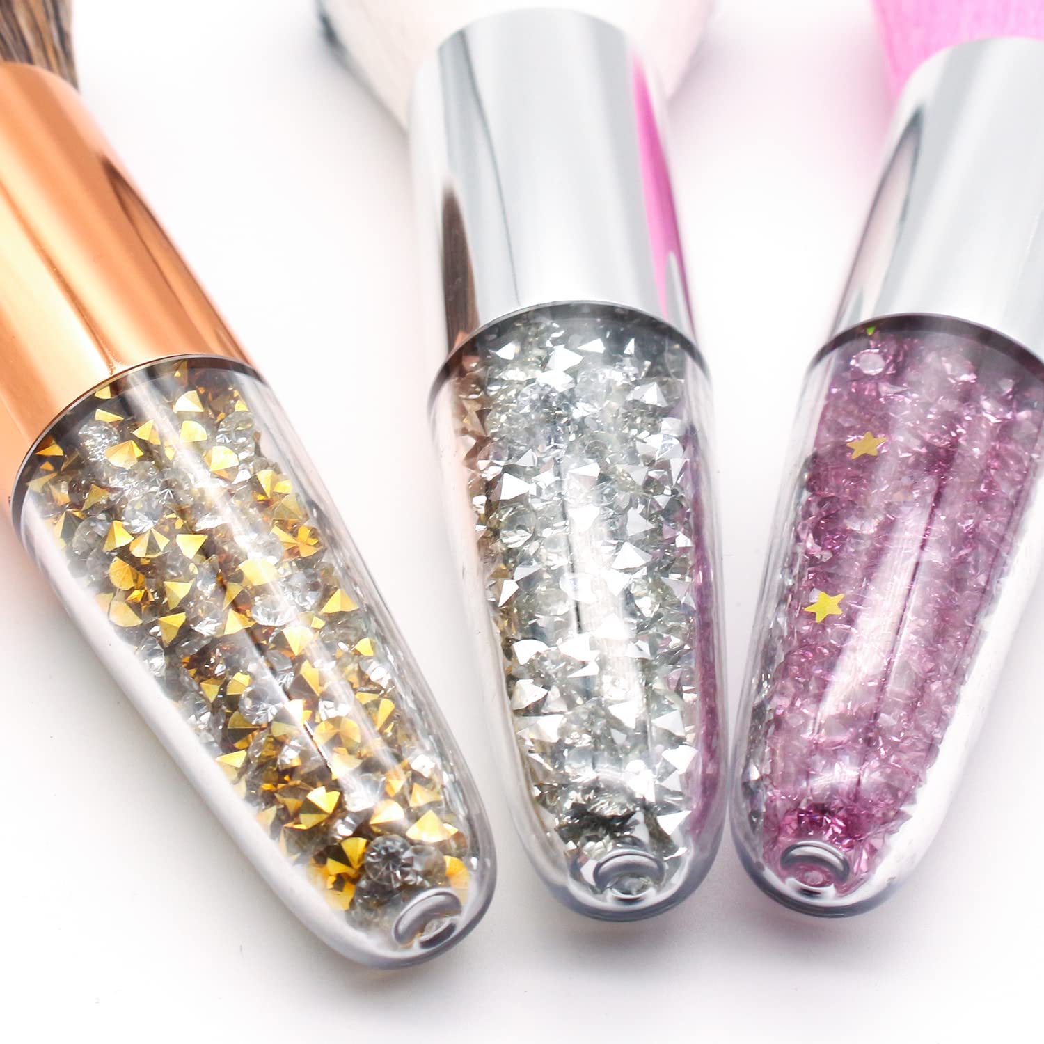 **SILPECWEE 3Pcs Soft Nail Dust Brush Set - Professional Nail Art Cleaning Brushes for Dipping Powder, Acrylic Nails & Makeup Blush - Perfect for Salon, Home Manicure & Nail Art Enthusiasts**