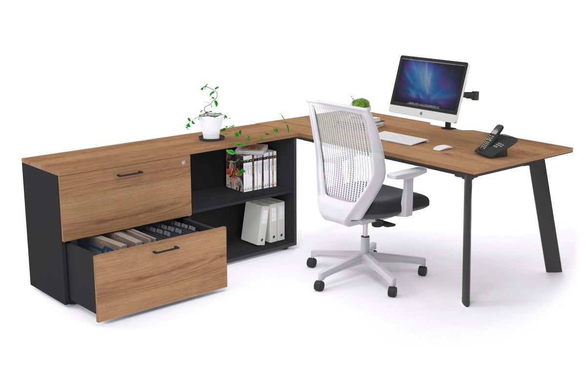 Switch Executive Setting With Uniform Spine Black Frame [1600L x 800W with Cable Scallop] - Premium Office Desk for Modern Workspaces