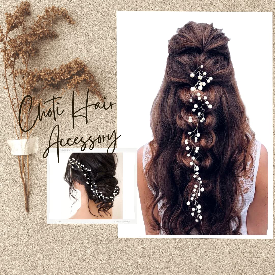 Elegant Bridal Hair Pins with Artificial Stones & Pearls - Women's Hair Accessories for Weddings, Parties & Special Occasions | Pack of 1 (Style 2471)