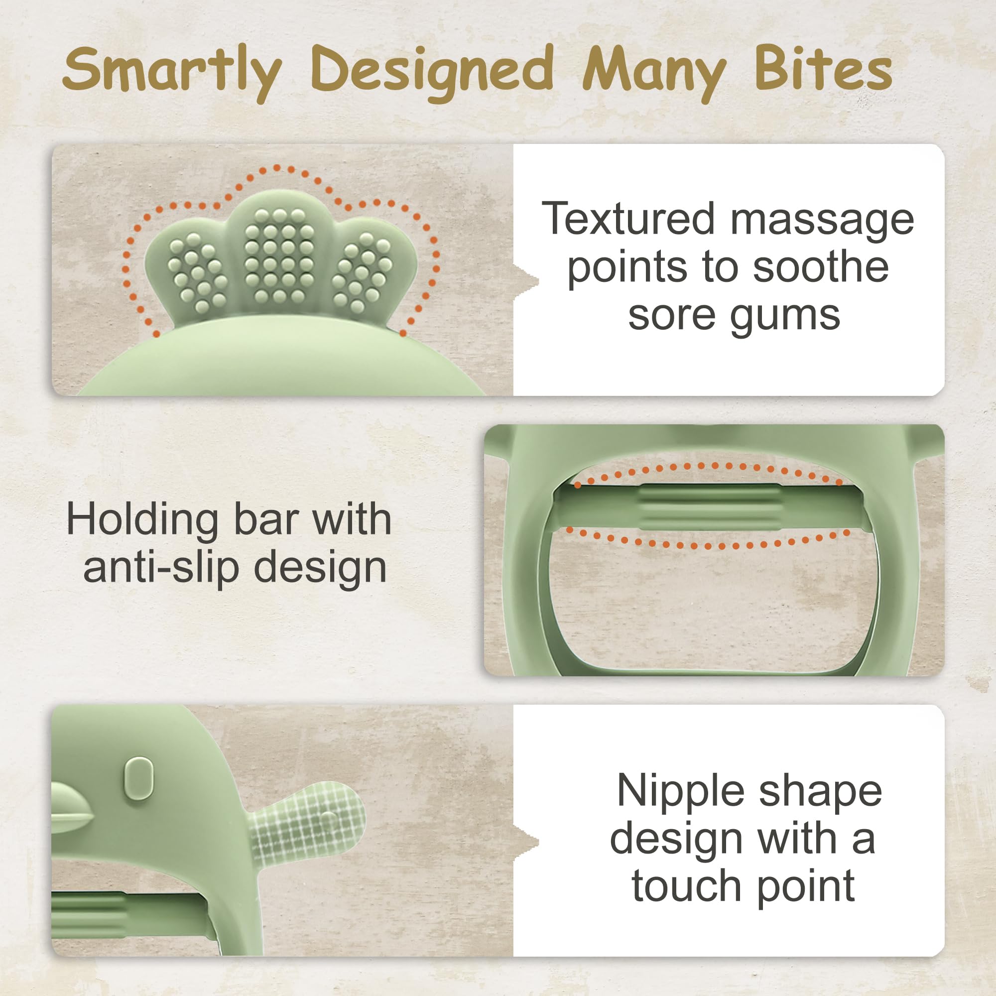 Komfy LilLove Baby Teething Toys - Non-Toxic Infant Teether for 0-12 Months | CPC Certified Teething Mitten & Pacifier Set (2 Pack) | No Drop Design for Safe Chewing Relief | Perfect for Soothing Sore Gums at Home or On-the-Go