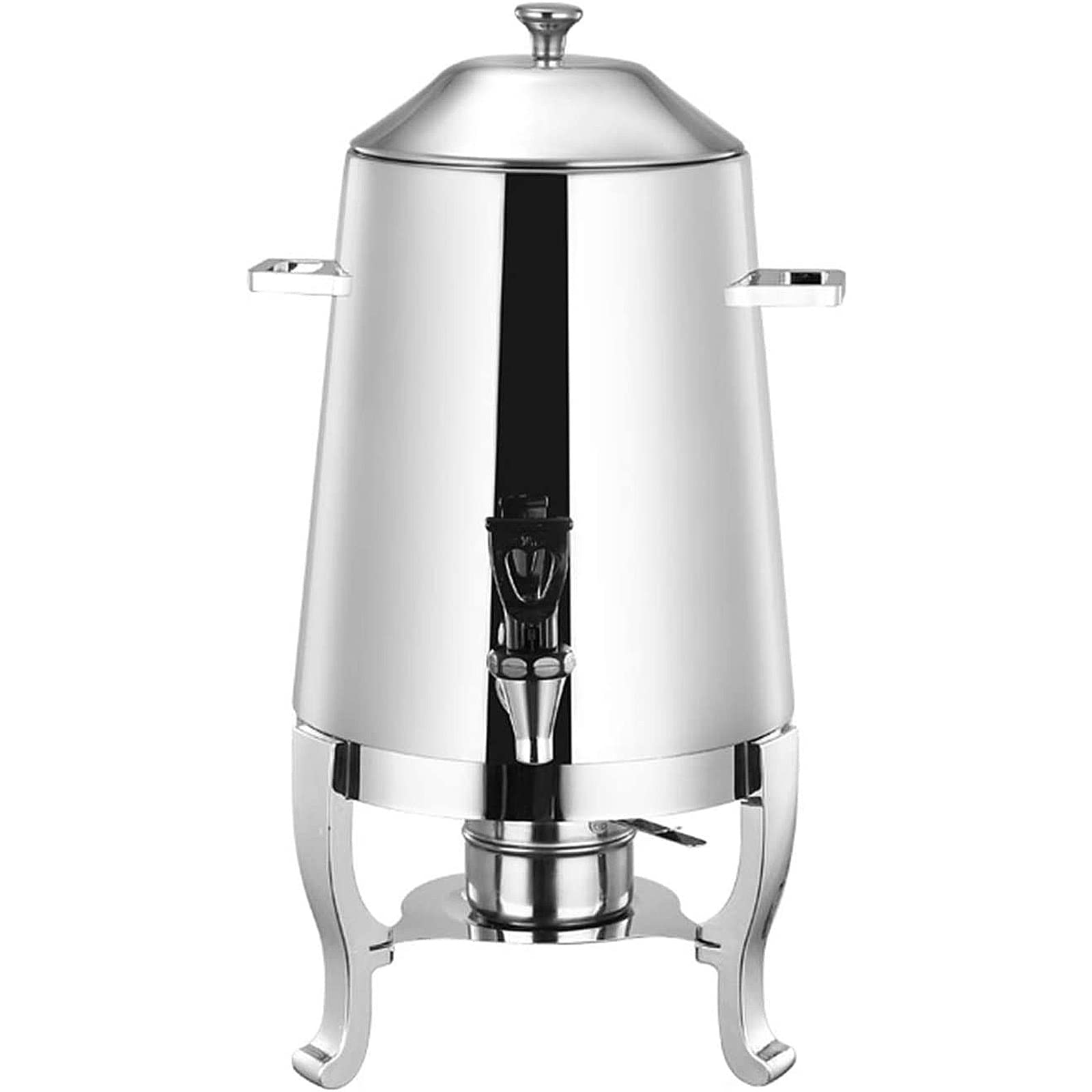 Premium 3.5 Gallon Stainless Steel Commercial Coffee Urn with Chrome Accents - Hot Beverage Dispenser with Lid for Catering, Buffets & Large Events - Ideal for Restaurants, Offices & Parties
