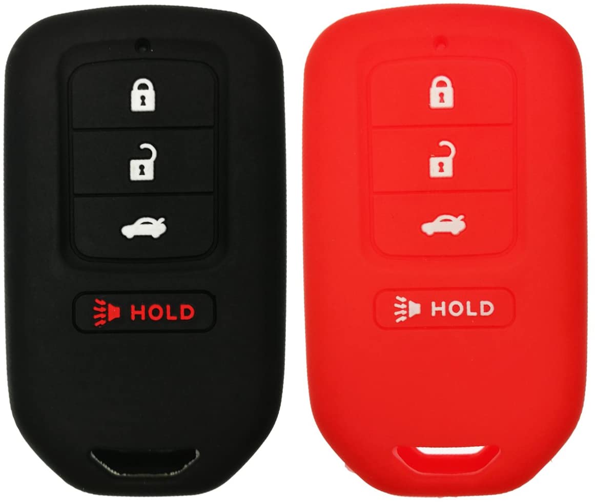 Honda Remote Key Fob Cover 4-Button Silicone Rubber Case Protector for Honda Civic Accord CR-V CR-Z Pilot Ridgeline - Durable Protection for Car Keys (Perfect for Daily Use & Travel)