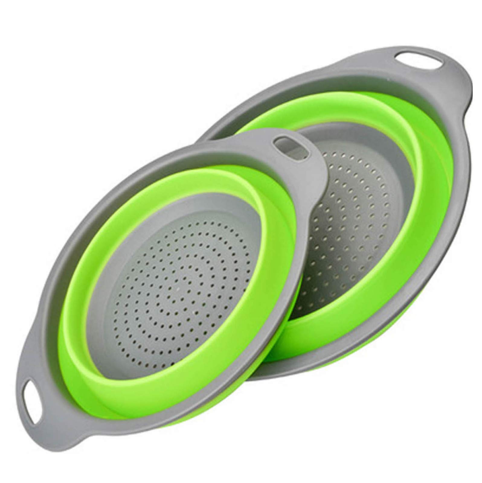 Foldable Silicone Fruit & Vegetable Colander Basket Strainer - Green Kitchen Tool for Washing, Drying, and Storage - Perfect for Dish Drying, Meal Prep, and Outdoor Cooking