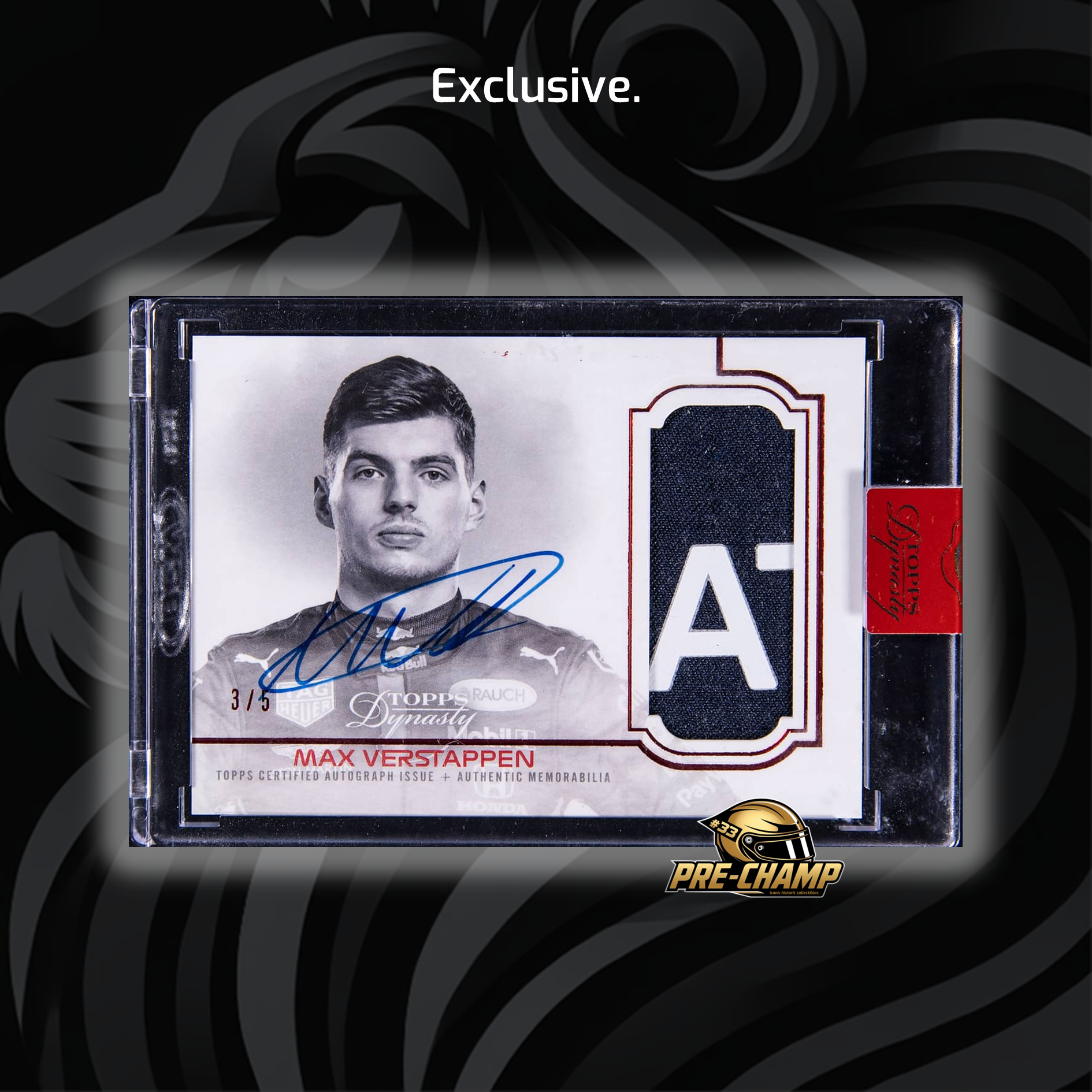 Max Verstappen 2020 Dynasty Autograph Patch #DAP MV - Perfect for F1 Collectors, Racing Fans & Memorabilia Enthusiasts