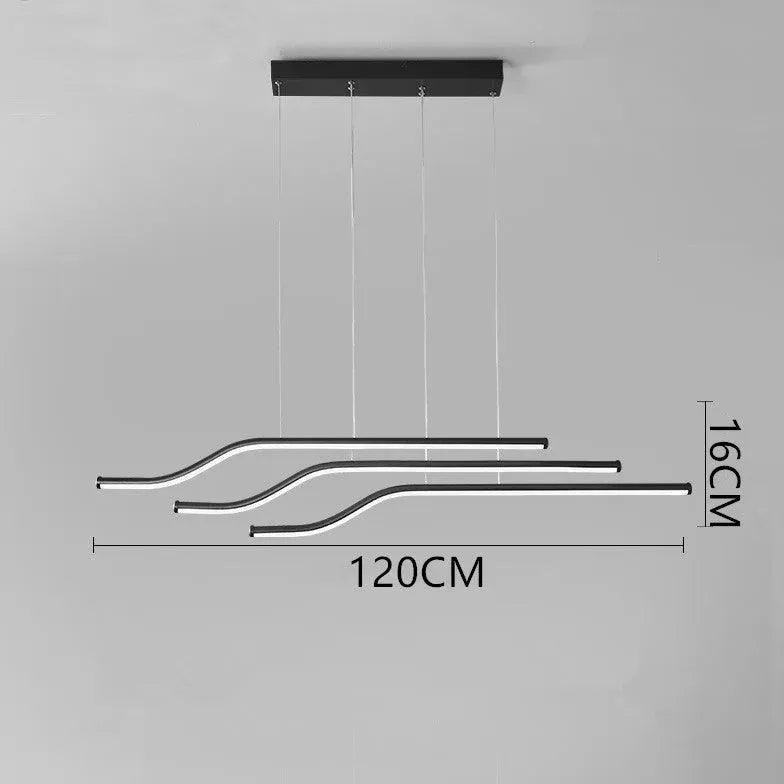 Modern Three Line Zigzag Design Minimalist Pendant Light - Sleek Ceiling Lighting Fixture for Dining Room, Kitchen Island & Bedroom Decor