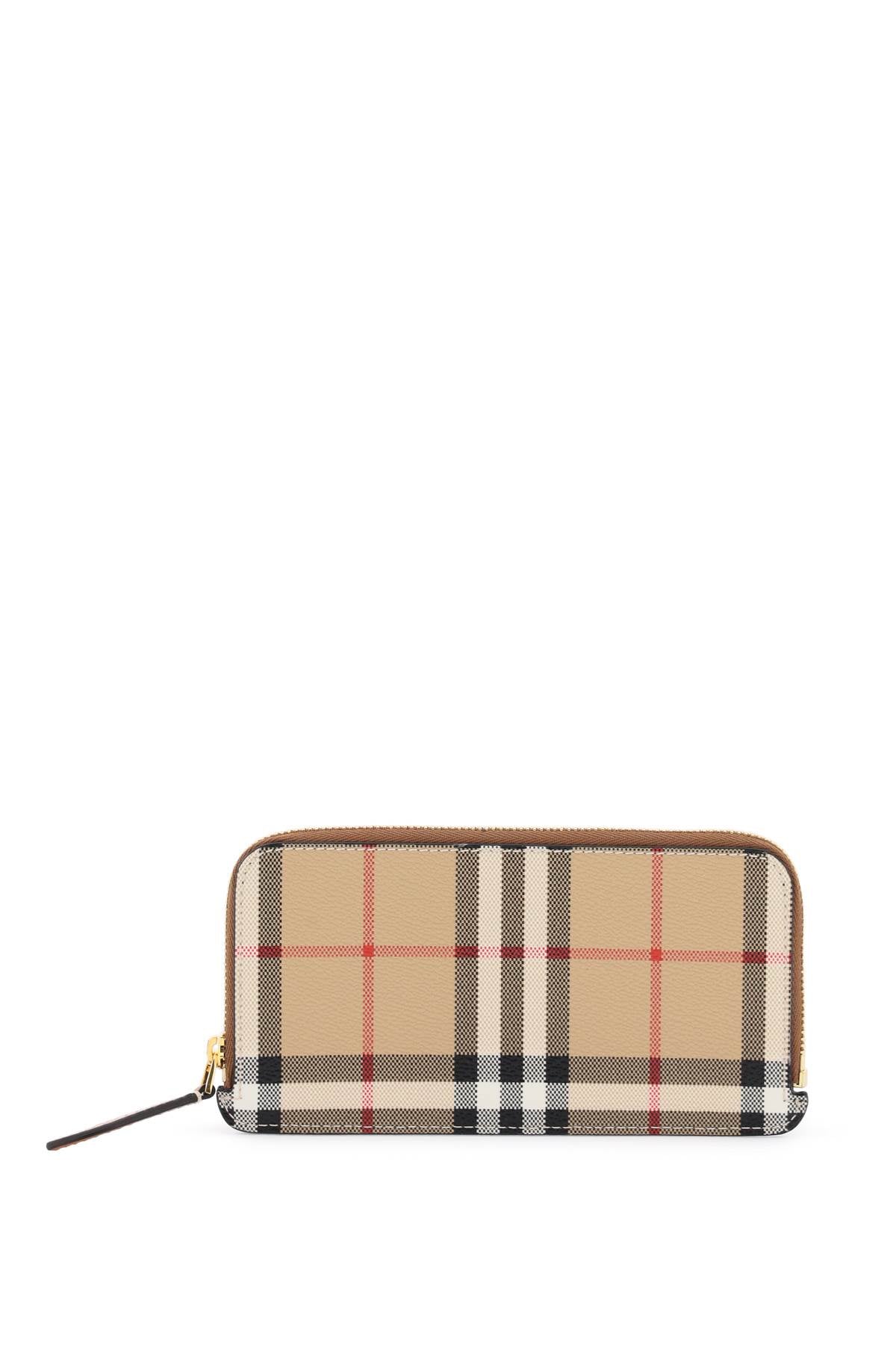 Burberry Check Faux Leather Wallet for Women & Men - Stylish Designer Card Holder for Everyday Use, Travel & Gifting