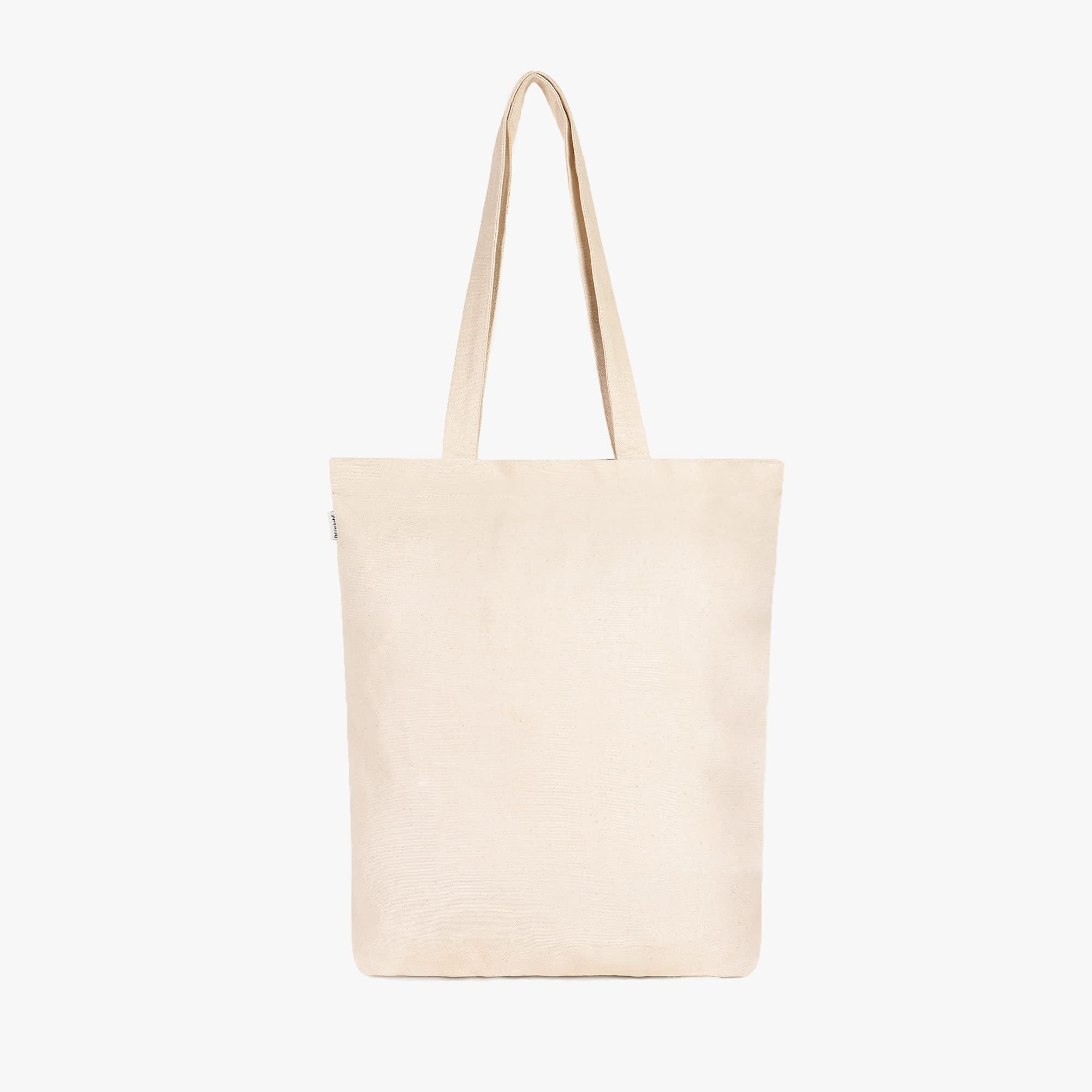 Ecoright 100% Organic Cotton Canvas Tote Bag with Zip for Women - Reusable Shopping Bag, College Backpack, Beach & Travel Tote - Perfect for Groceries, School, Vacation & Eco-Friendly Lifestyle