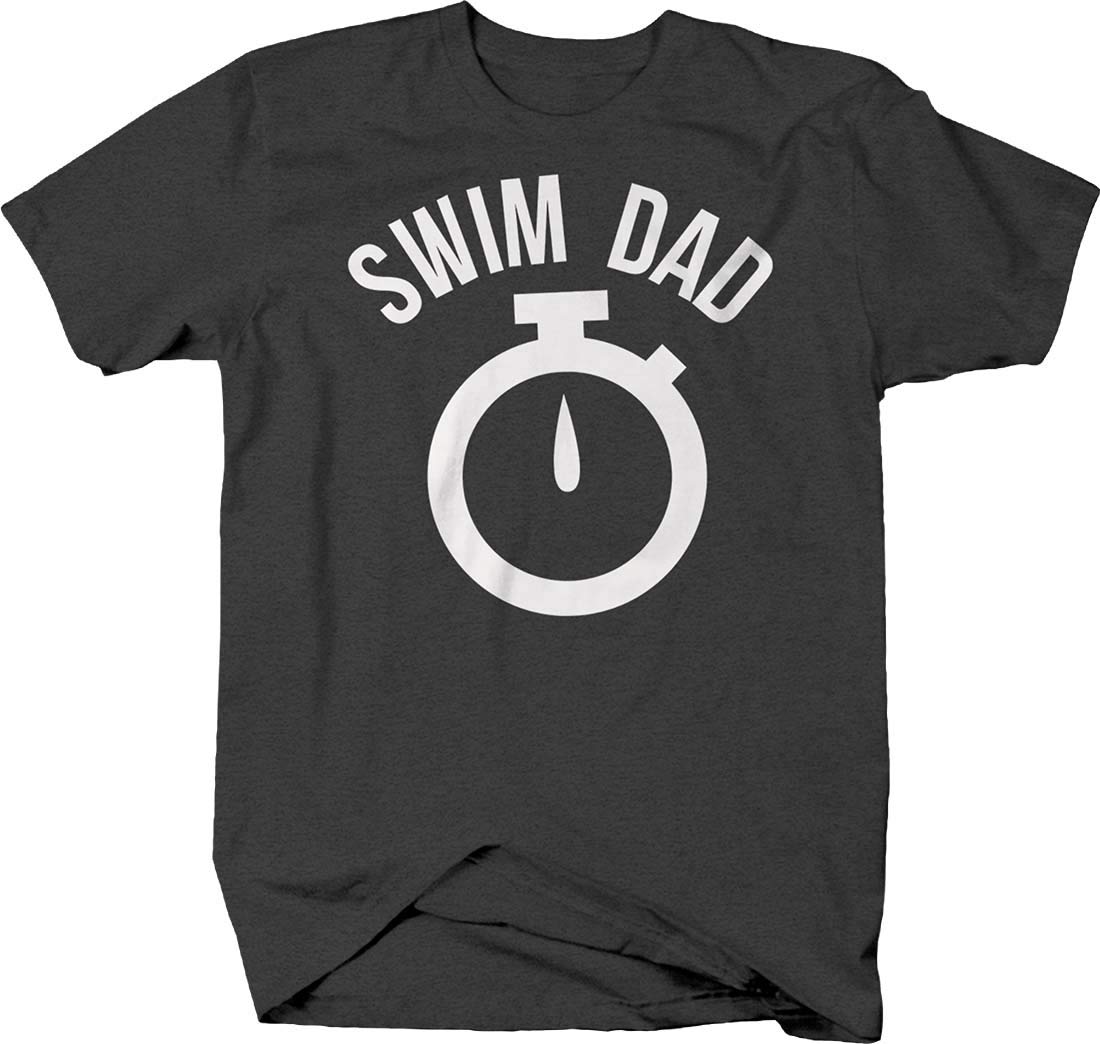Men's Swim Dad Cap with Timer Stopwatch - Speed Support Parent Love Sports T-Shirt for Swimming, Running & Outdoor Activities