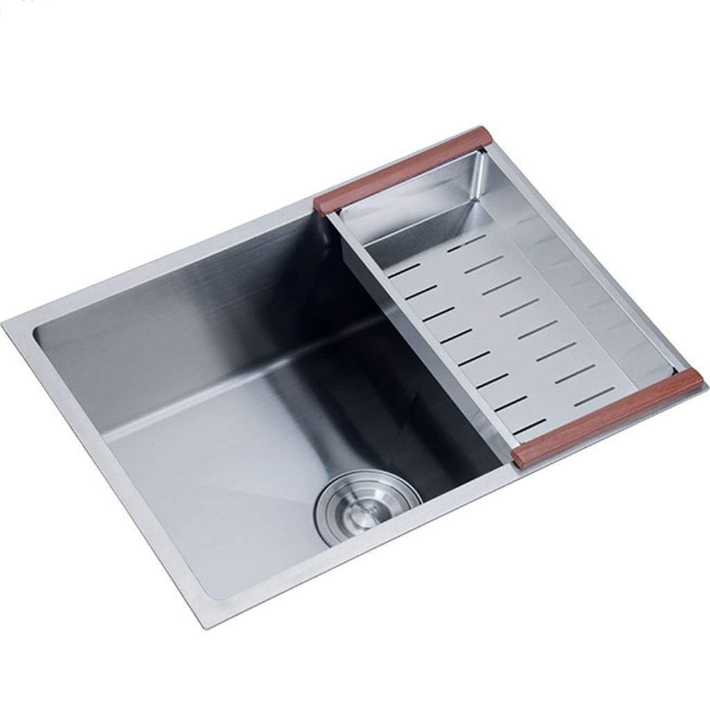 Stainless Steel Kitchen Sink 4MM Thick - Built-in Single Bowl for Easy Cleaning (Silver, 434321cm) - Perfect for Modern Home Kitchens