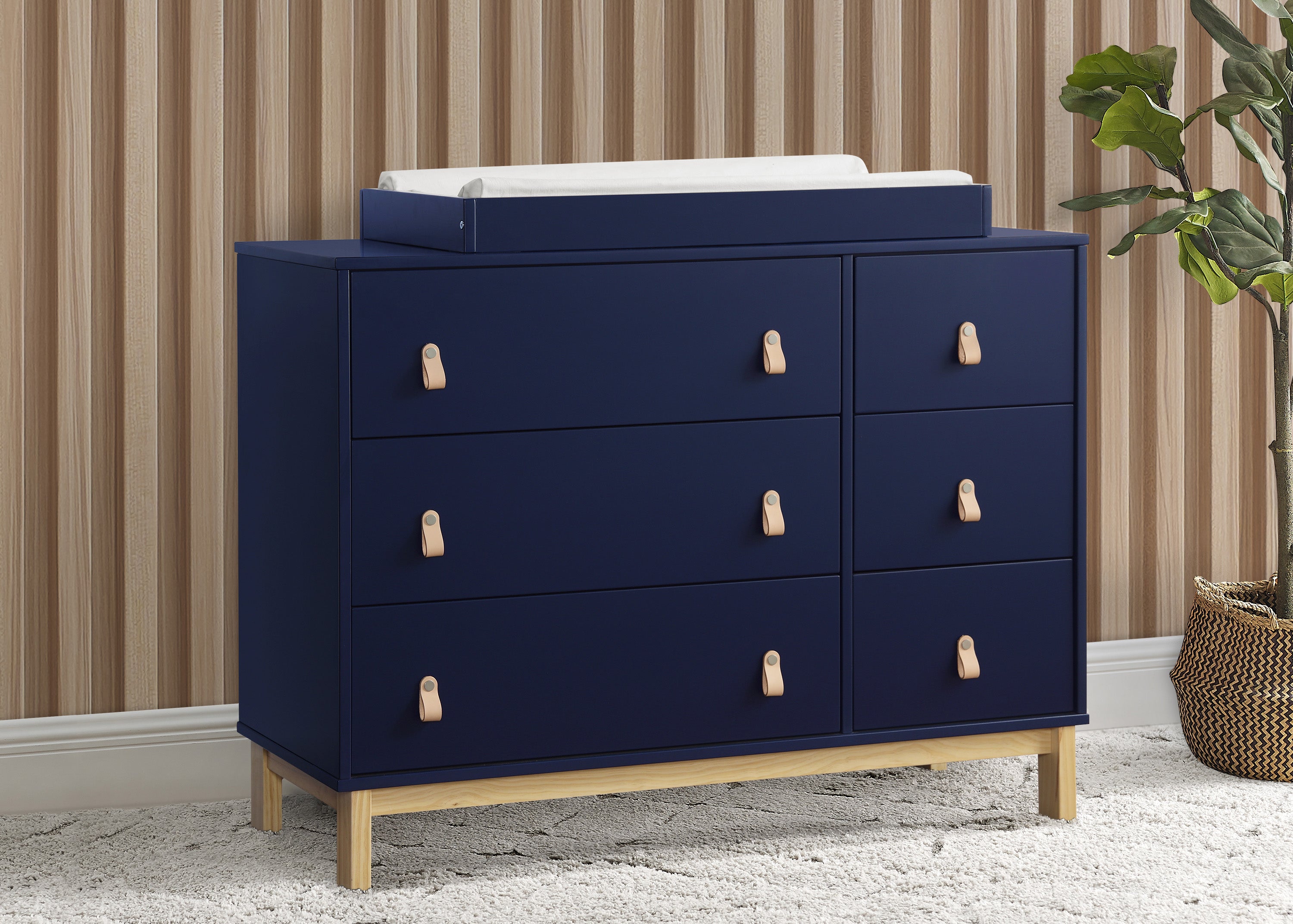 BabyGap Legacy 6-Drawer Dresser with Leather Pulls & Interlocking Drawers - Nursery Storage Solution for Baby Clothes, Blankets & Essentials