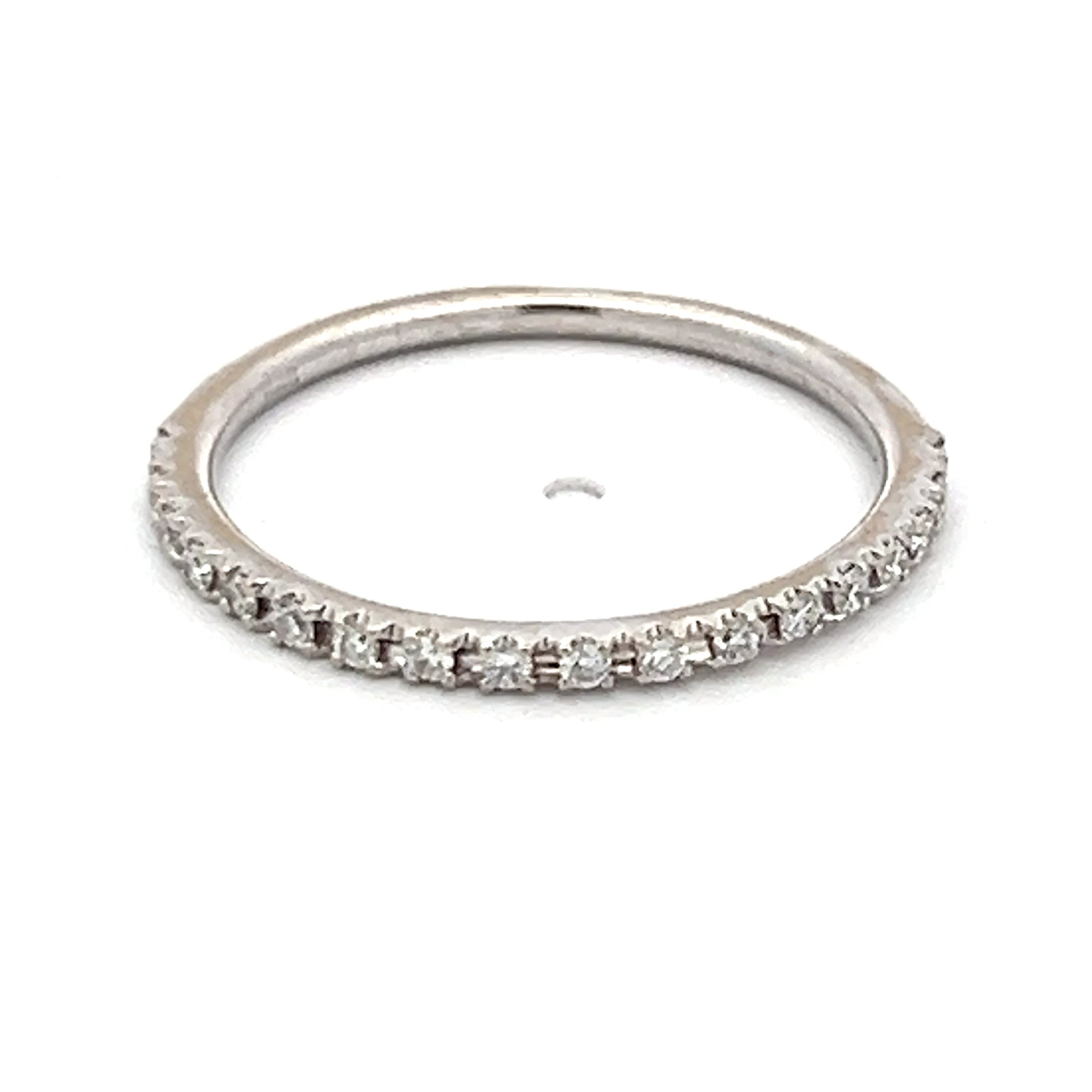 0.10 Carat Round Brilliant I VS1 Diamond 14K White Gold Wedding Band Ring for Women - Elegant Bridal Jewelry, Anniversary Gift, Engagement Ring Alternative (Perfect for Proposals, Vow Renewals & Special Occasions)