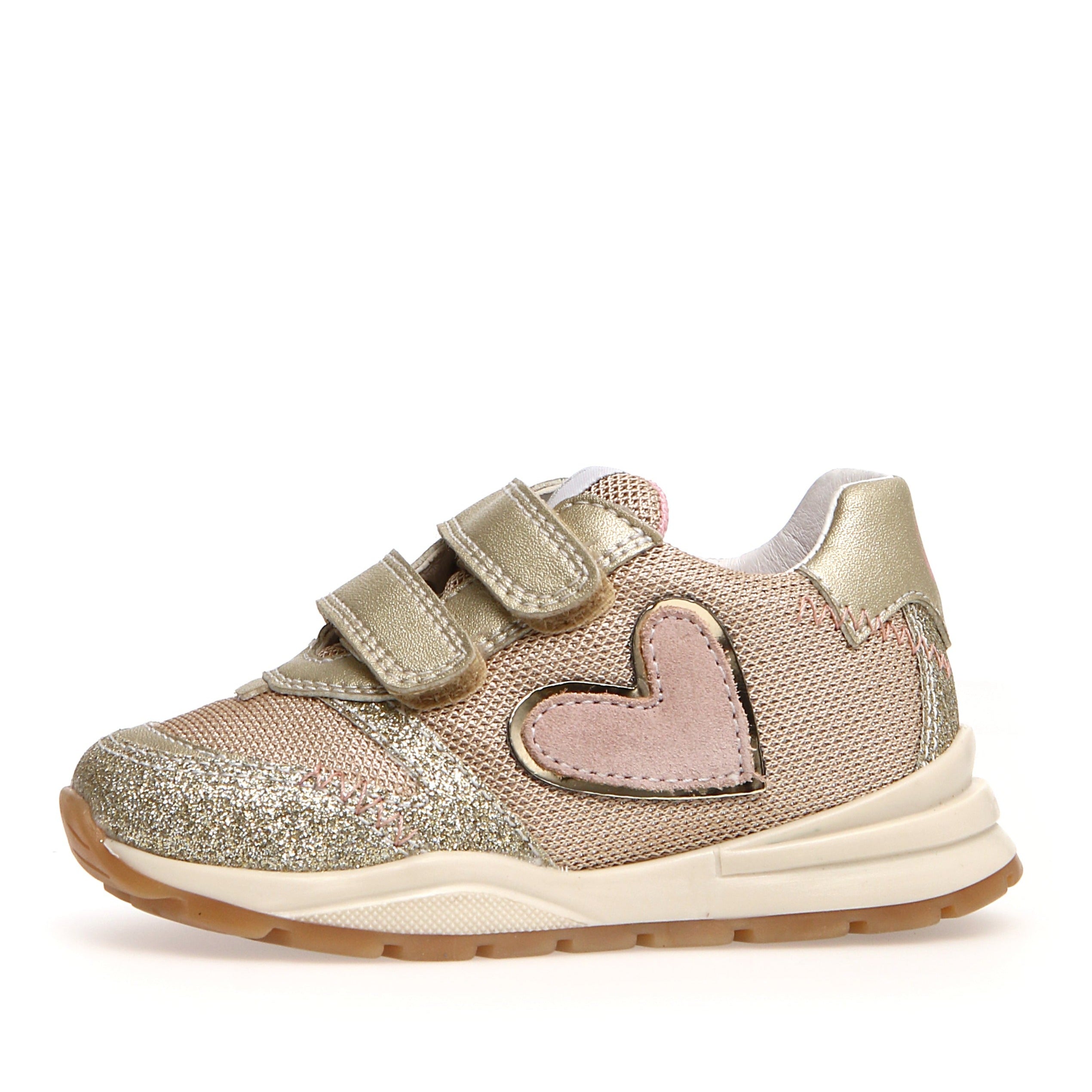 Naturino Quelly Girls Sneakers - Platinum Cipria Color | Comfortable Lightweight School Shoes for Active Kids | Perfect for Playground, School & Daily Wear