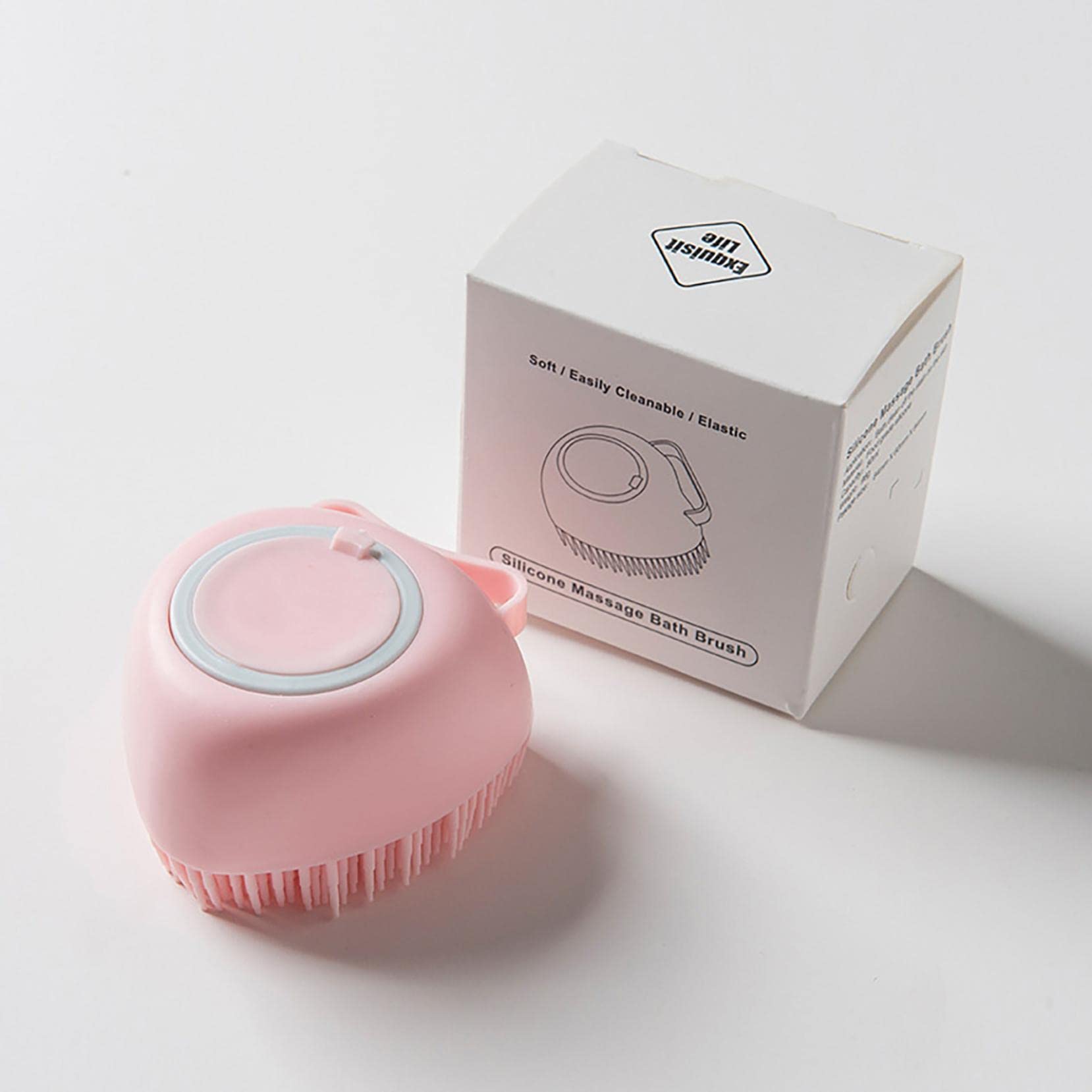 Exfoliating Silicone Body Brush - Soft Handheld Bath Scrubber for Shower & Massage | Multi-Functional Cleansing Brush for Body, Scalp & Back | Gentle Exfoliation & Skin Care (Pink) - Perfect for Spa Days, Deep Cleansing & Relaxing Showers