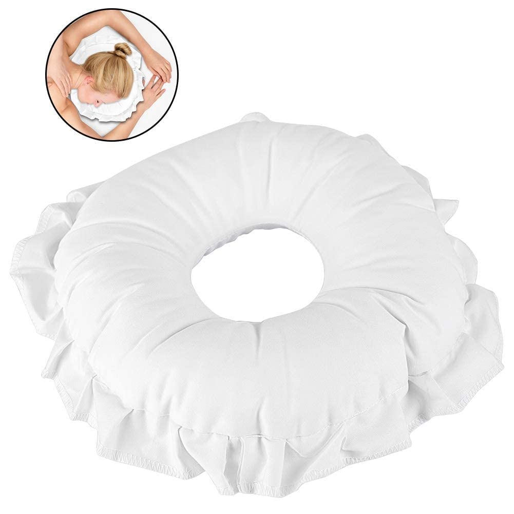 **Massage Face Down Pillow with Hole - Hollowed Headrest Cushion for Spa, Facial, and Massage Therapy - Comfortable Support for Massage Beds, Chiropractic, and Relaxation**