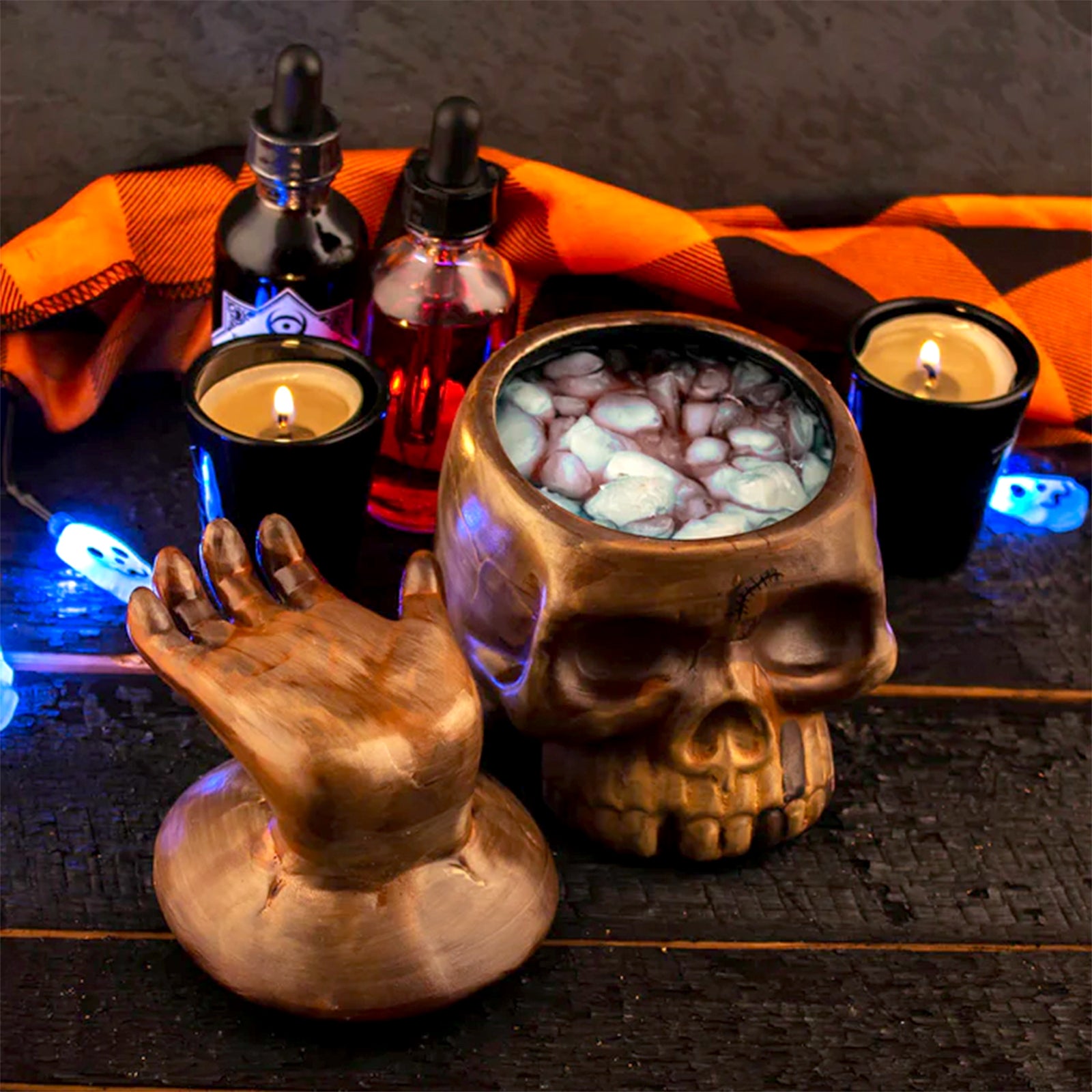 BarConic® Skull Bowl - 14oz Tiki Cocktail Glass for Tropical Drinks, Party Cups & Themed Barware - Perfect for Luau Parties, Halloween Decor & Beach Themed Events