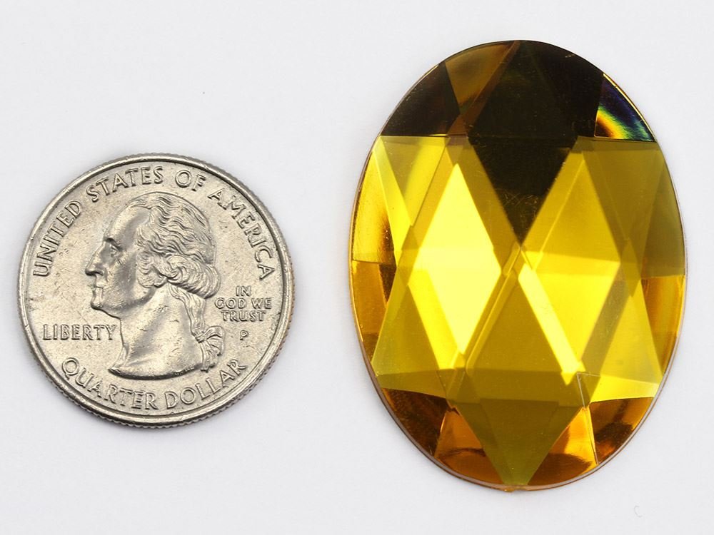 Allstarco 40x30mm Large Flat Back Oval Acrylic Rhinestones - 4pc Brown Smokey Topaz H131 for Cosplay Costumes, DIY Crafts, Jewelry Making & Embellishments | Perfect for Costume Accessories, Scrapbooking & Home Decor