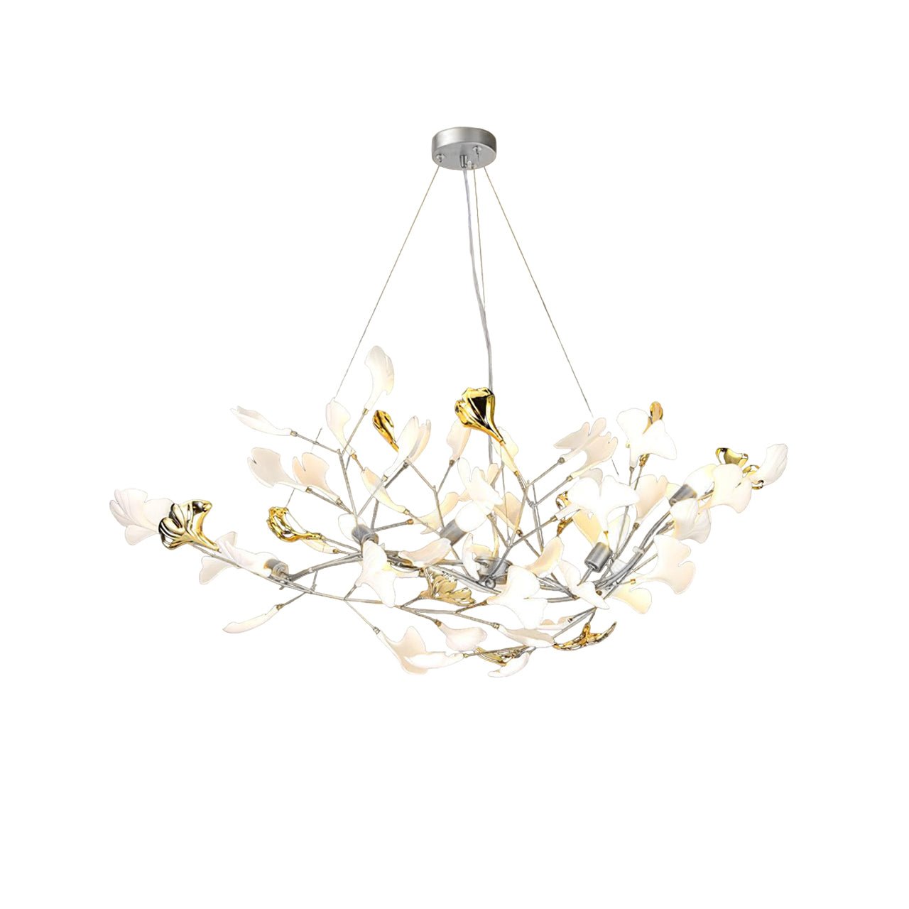 Elegant Ginkgo Leaf Chandelier - Modern Crystal Ceiling Light Fixture for Dining Room, Living Room & Bedroom Decor - Perfect for Home, Hotel & Wedding Venue Lighting