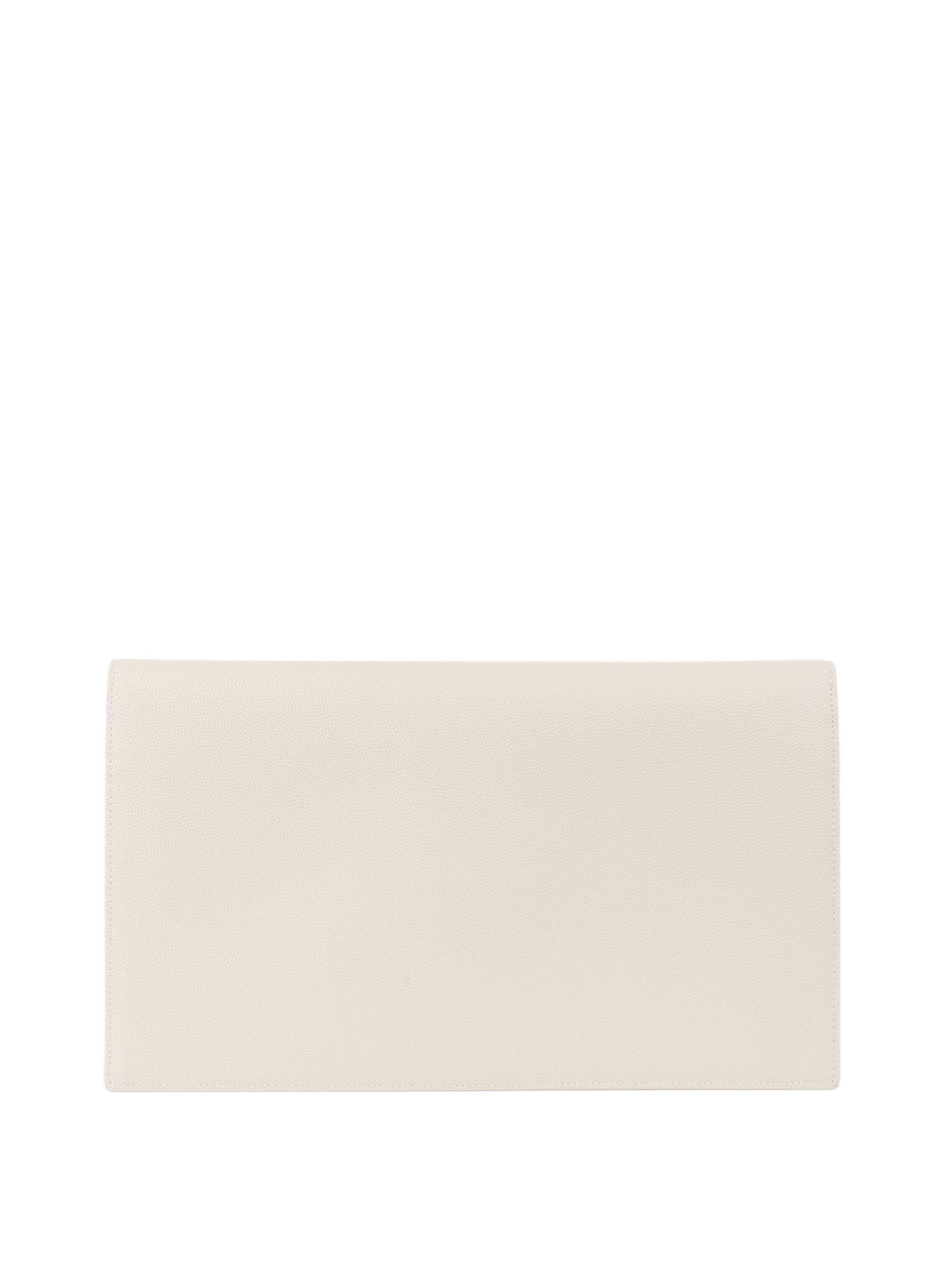 Saint Laurent Medium White Clutch Bag for Women | Elegant Evening Purse for Parties, Weddings & Special Occasions