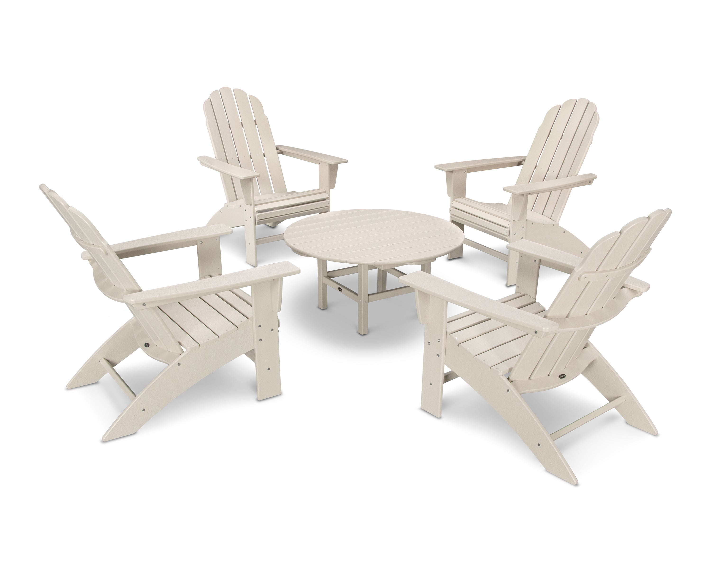 POLYWOOD Vineyard 5-Piece Oversized Adirondack Outdoor Patio Furniture Set - Perfect for Backyard, Poolside & Garden Relaxation