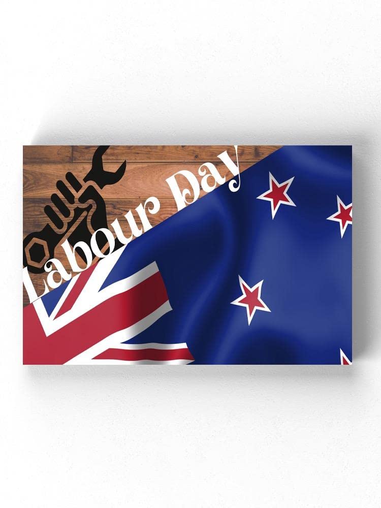Labor Day Flag and Wrench Wrapped Canvas Wall Art - Patriotic American Decor for Home, Office & Garage - Perfect for Labor Day Celebrations & DIY Enthusiasts
