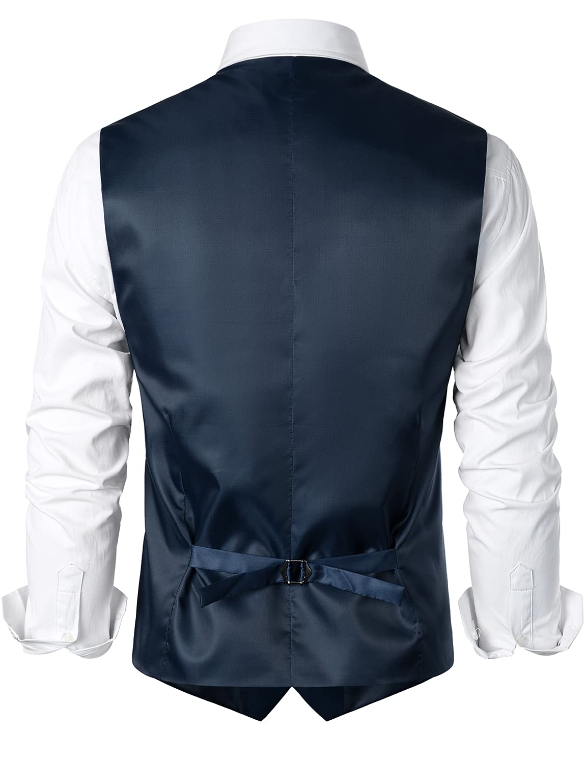 ZEROYAA Men's Slim Fit 3-Pocket Business Formal Vest | Waistcoat for Suit & Tuxedo | Wedding, Office & Evening Occasions