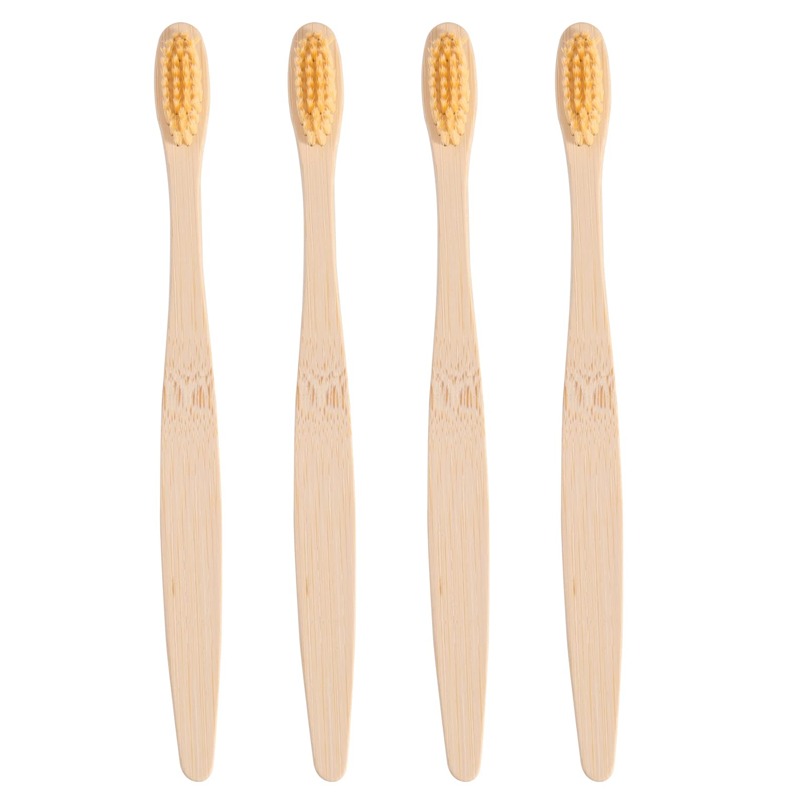 Eco-Friendly Custom Name Bamboo Toothbrushes - Biodegradable Soft Bristles, Personalized Dental Care (10-Pack, Beige) | Sustainable Oral Hygiene for Home & Travel