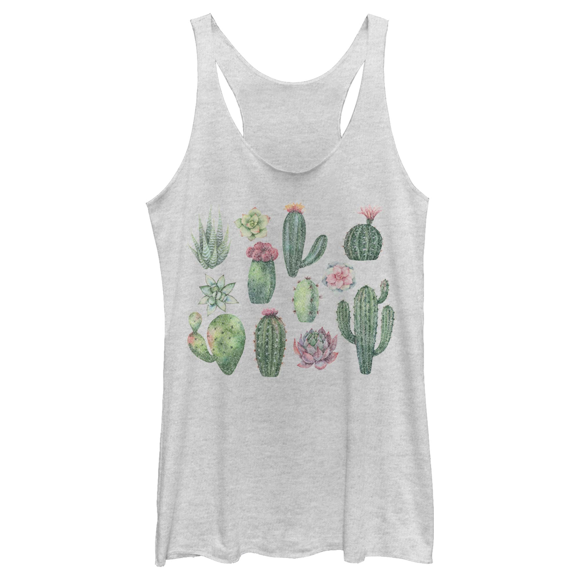 Women's Watercolor Succulents Tank Top - Gym & Summer Wear