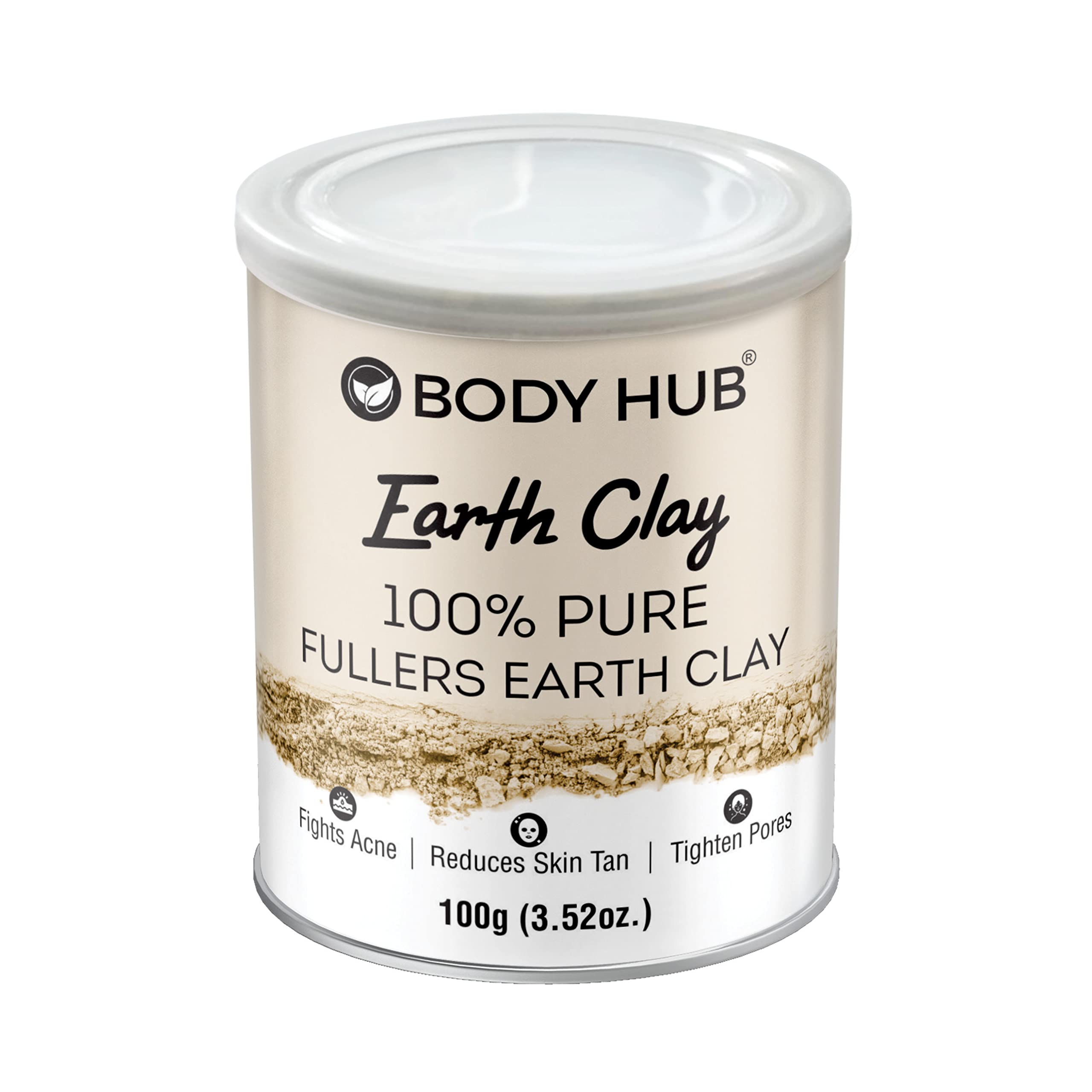 Bodyhub - 100% Pure Fuller Earth (Multani Mitti) Powder, 100g | Natural Clay for Face, Body & Hair Care | Vegan & Cruelty-Free | Deep Cleansing, Oil Control & Skin Detox | Perfect for DIY Face Masks, Hair Treatments & Spa Days