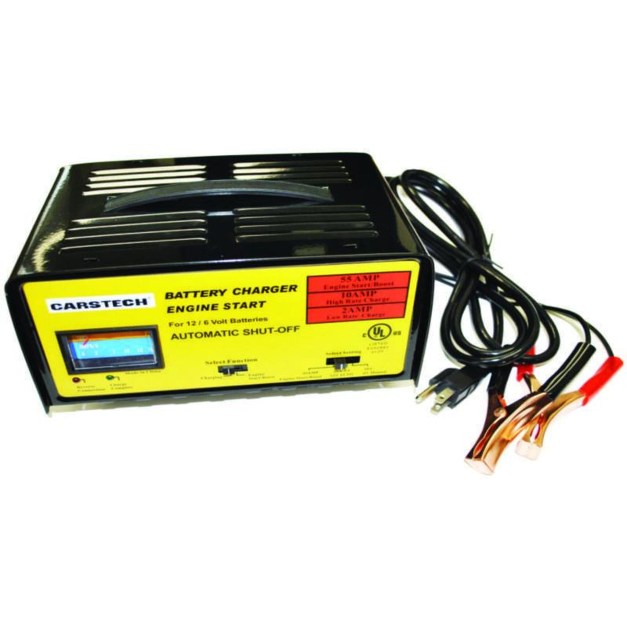 6V/12V Smart Battery Charger with Auto Shut Off - Safe & Fast Charging for Cars, Motorcycles, ATVs & Marine Batteries | Perfect for Home Garage, Road Trips & Outdoor Adventures